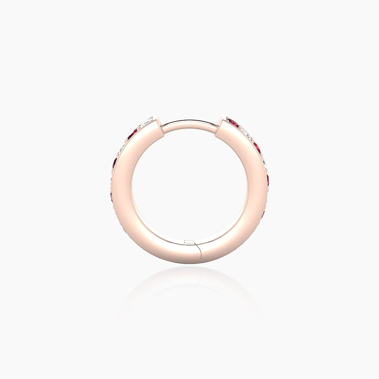 Lyssa | 18k Rose Gold 8 mm Ruby & Diamond Hoop Piercing