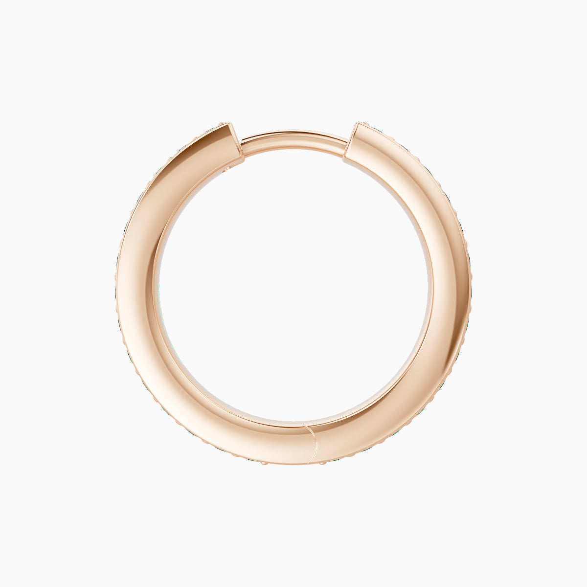 Lyssa | 18k Rose Gold 9.5 mm Emerald Hoop Piercing
