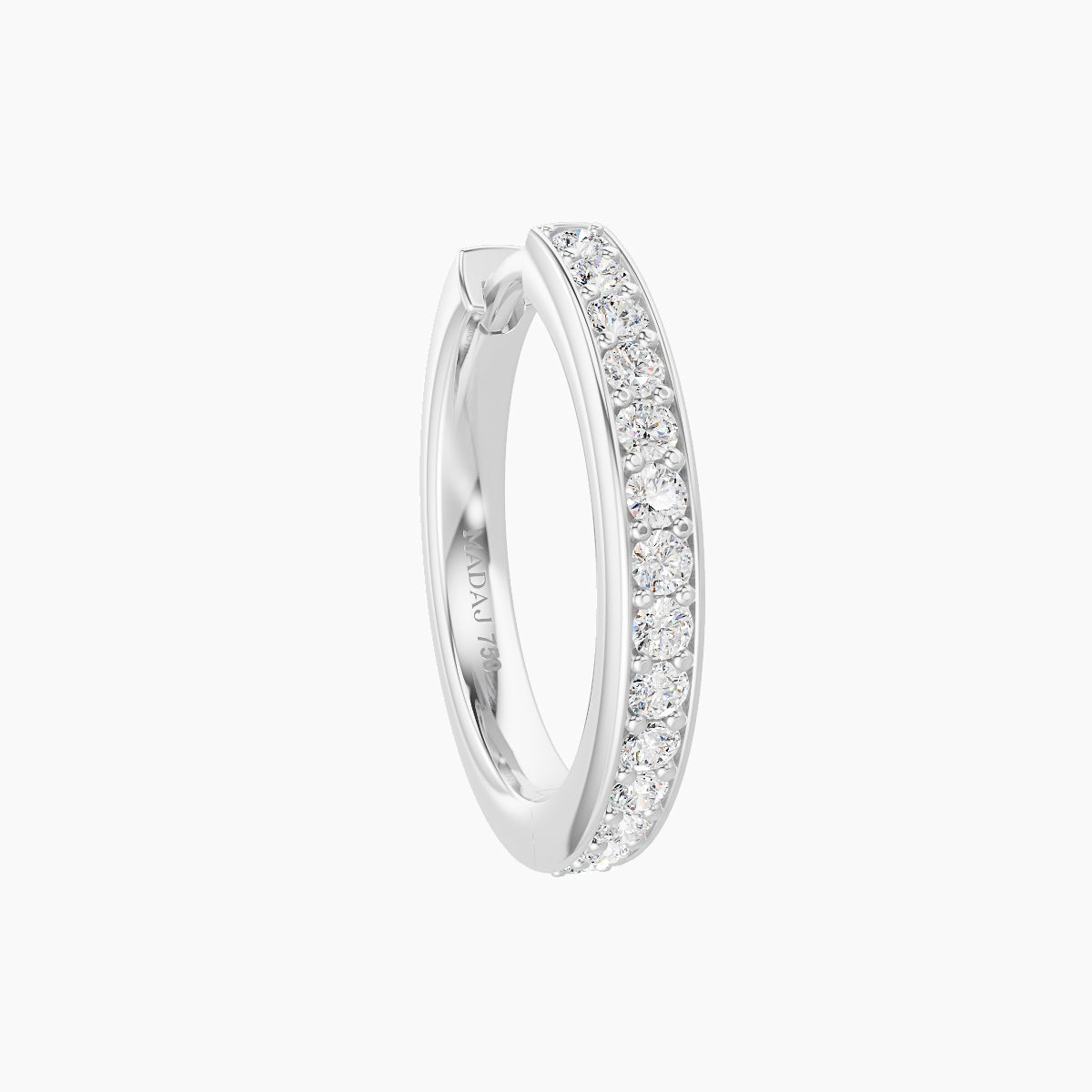 Lyssa | 18k White Gold 9.5 mm Diamond Hoop Piercing