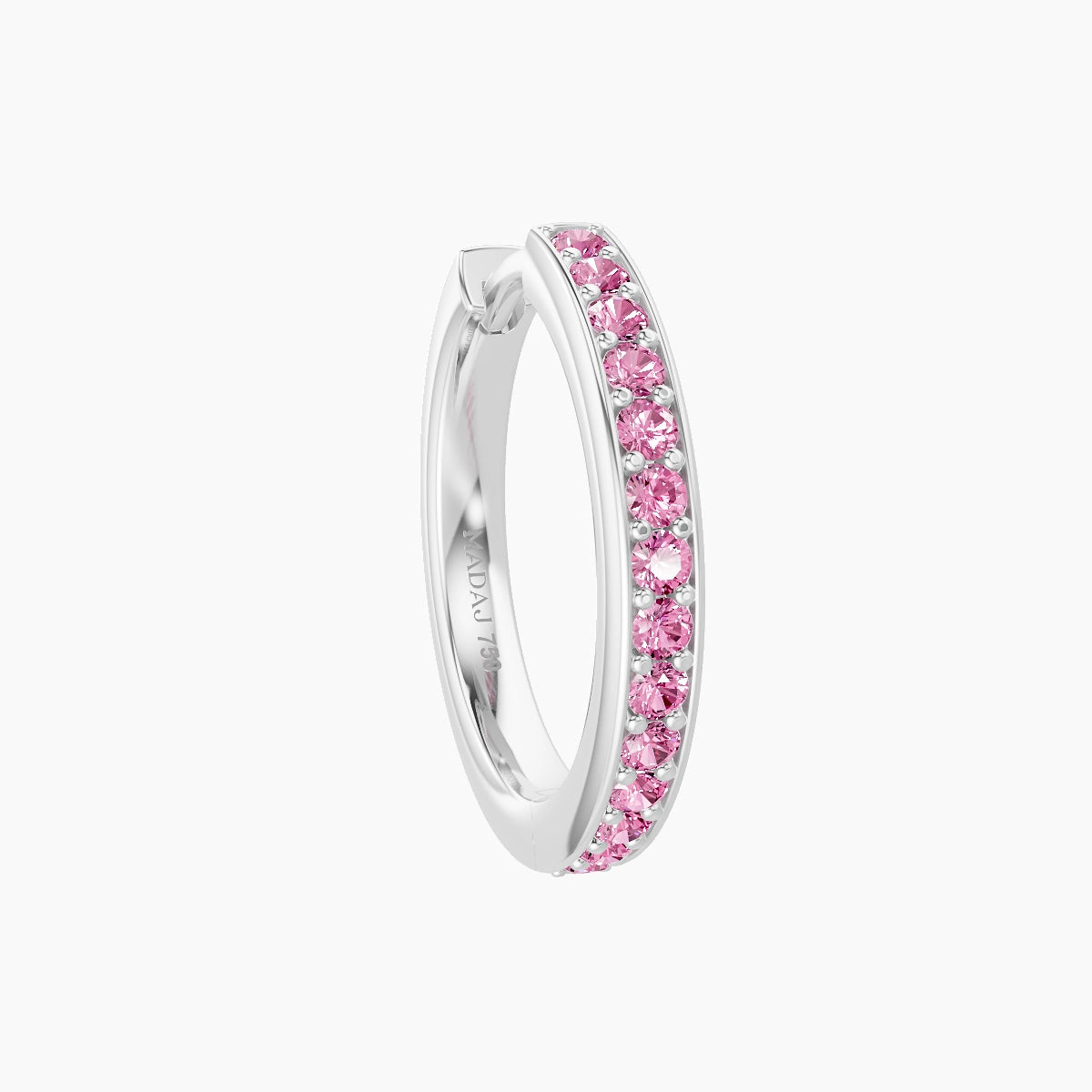 Lyssa | 18k White Gold 9.5 mm Pink Sapphire Hoop Piercing