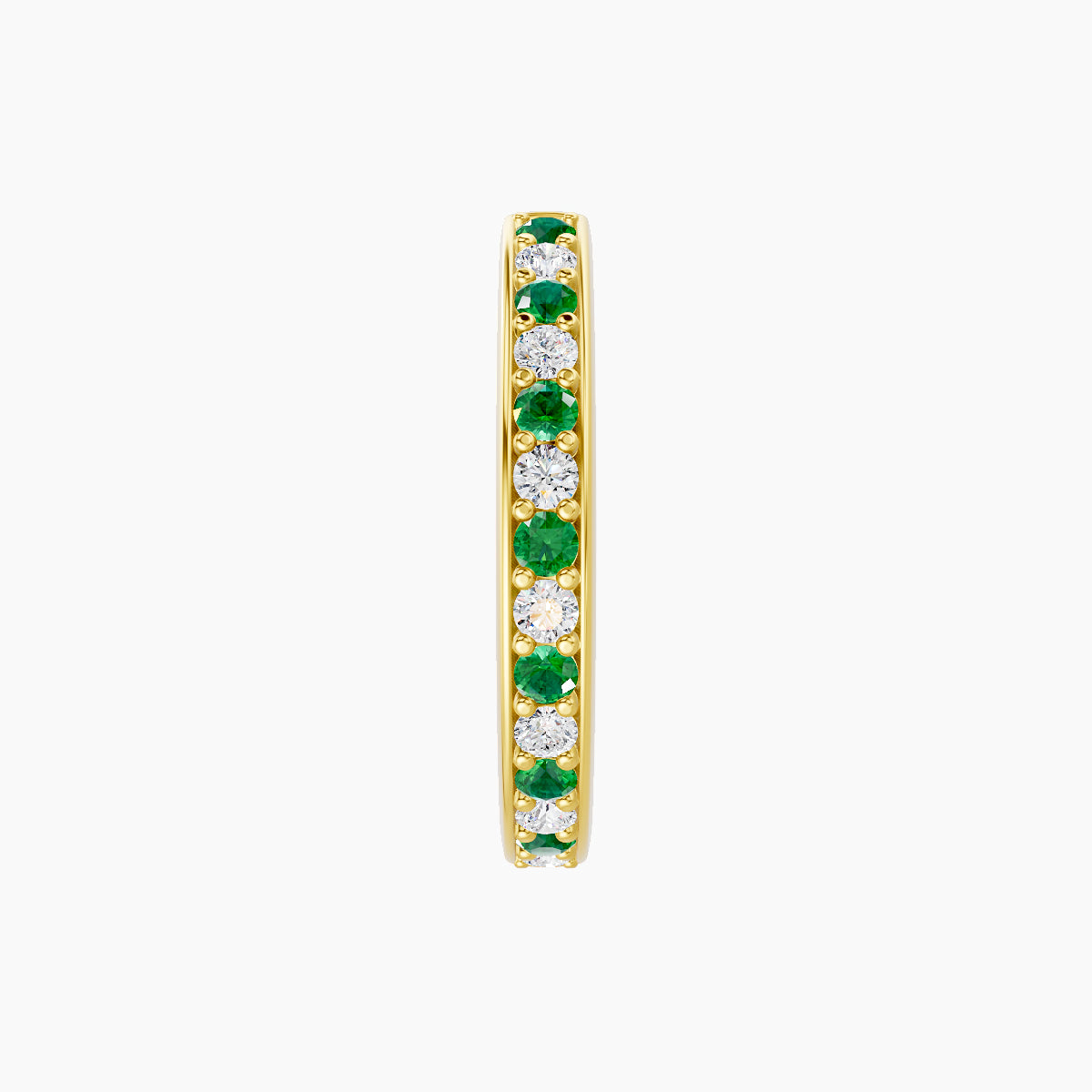 Lyssa | 18k Yellow Gold 9.5 mm Emerald & Diamond Hoop Piercing
