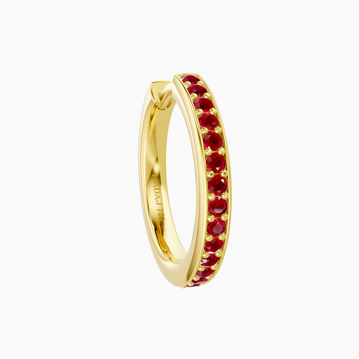 Lyssa | 18k Yellow Gold 9.5 mm Ruby Hoop Piercing