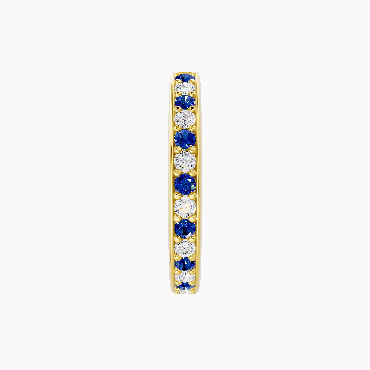 Lyssa | 18k Yellow Gold 9.5 mm Sapphire & Diamond Hoop Piercing
