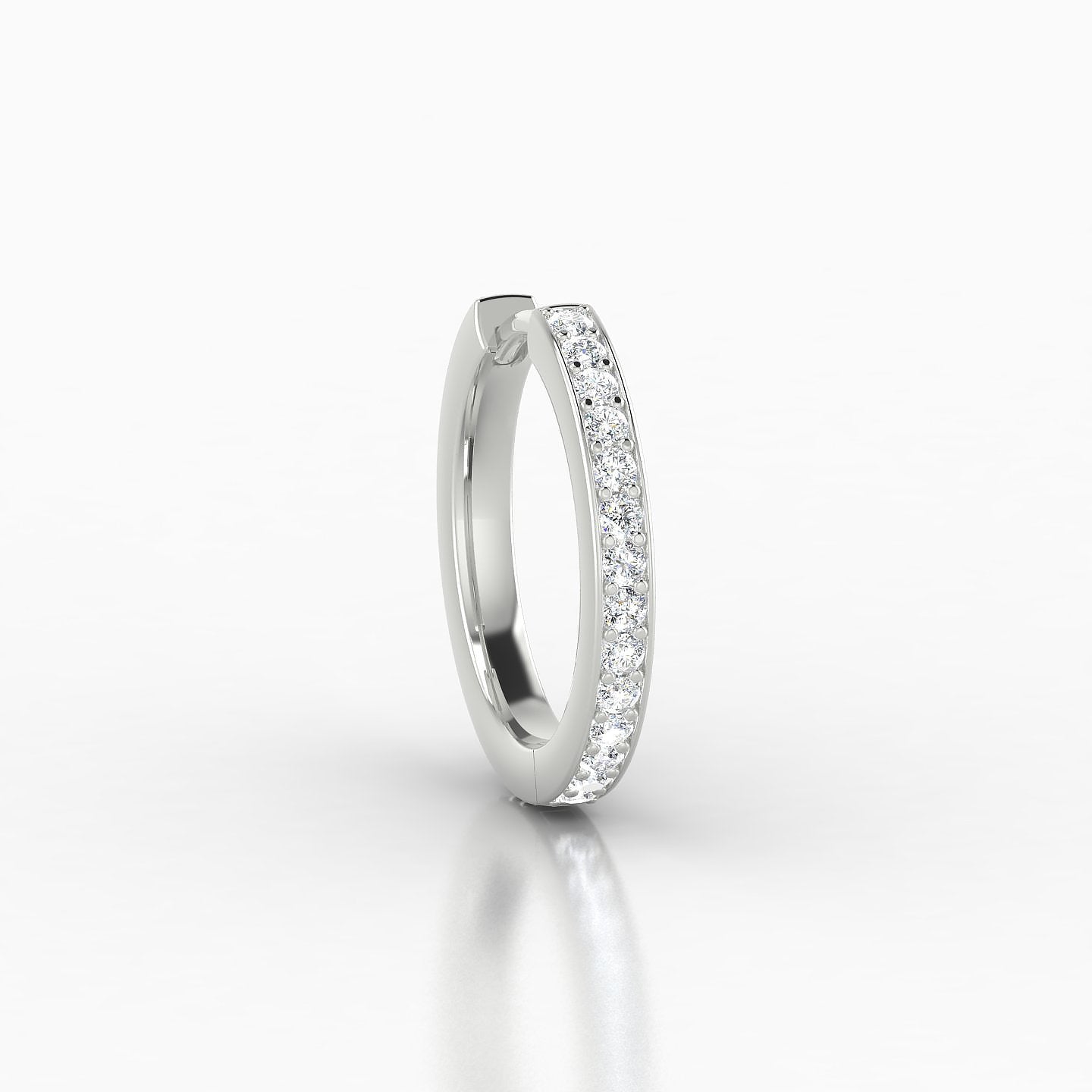 Lyssa | 18k White Gold 9.5 mm Diamond Hoop Piercing