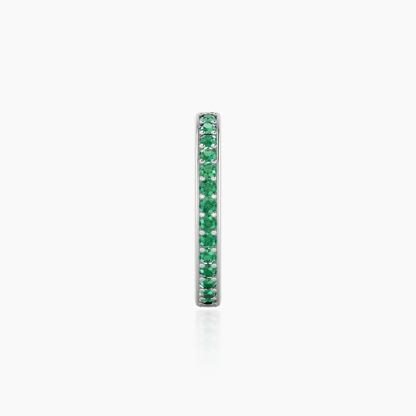 Lyssa | 18k White Gold 9.5 mm Emerald Hoop Piercing