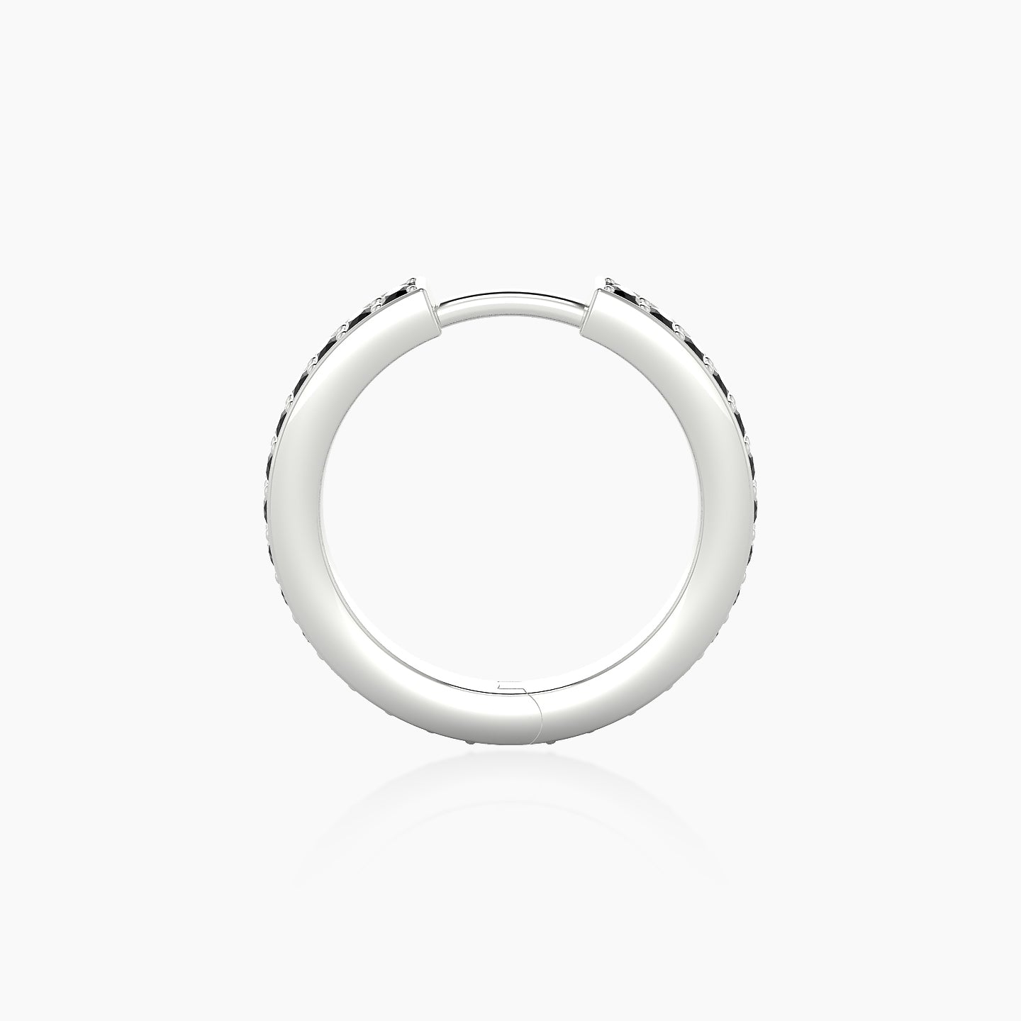 Lyssa | 18k White Gold 9.5 mm Black Diamond Hoop Piercing