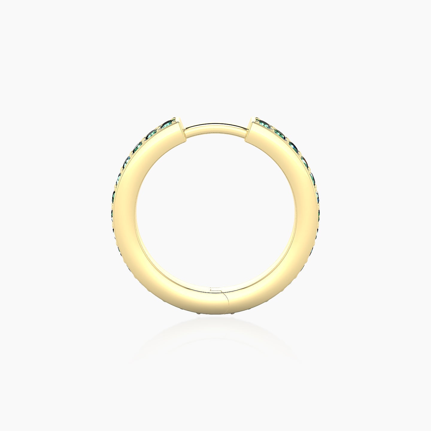 Lyssa | 18k Yellow Gold 9.5 mm Emerald Hoop Piercing