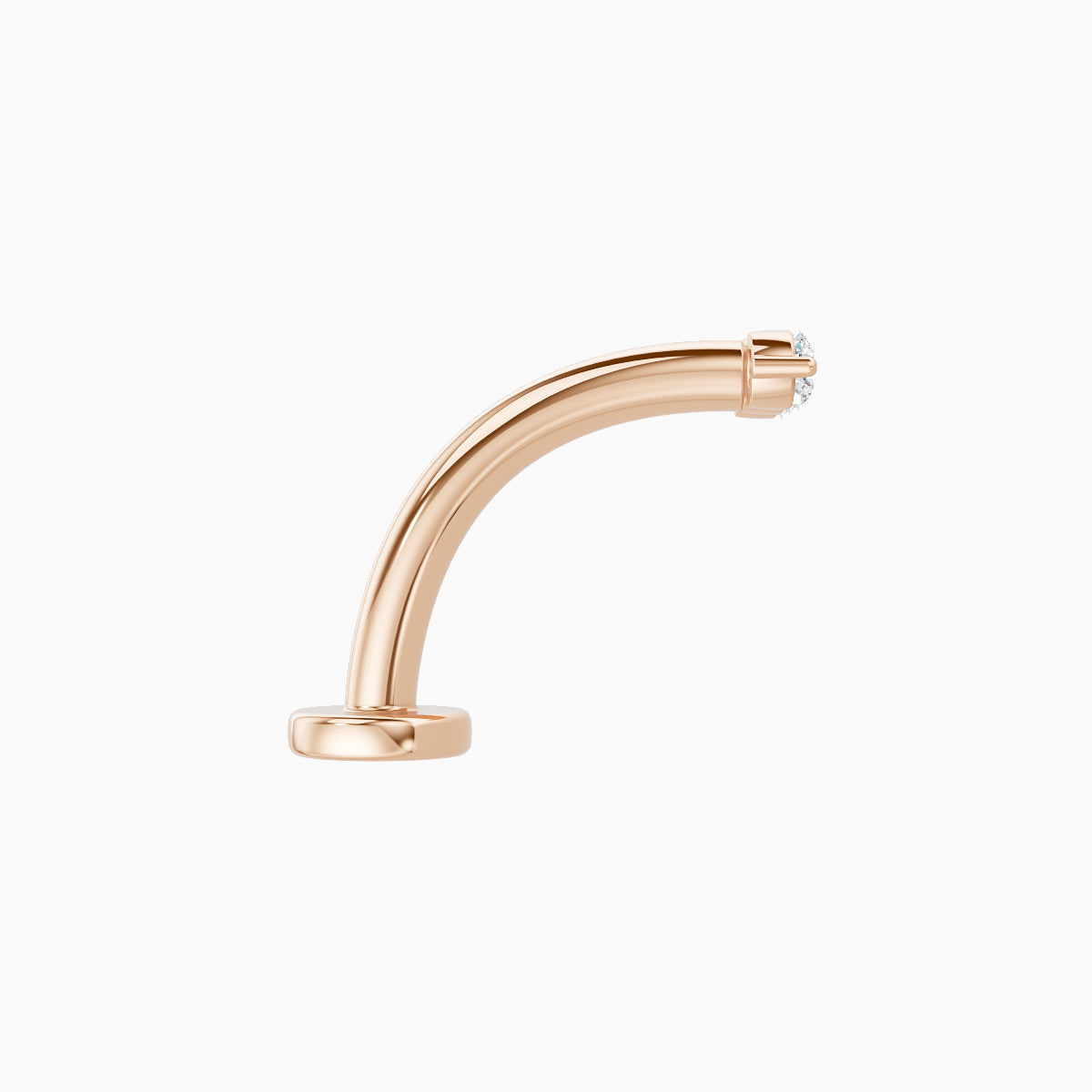 Ma'at | 18k Rose Gold 6.5 mm 10 mm Trilogy Diamond Floating Navel Piercing