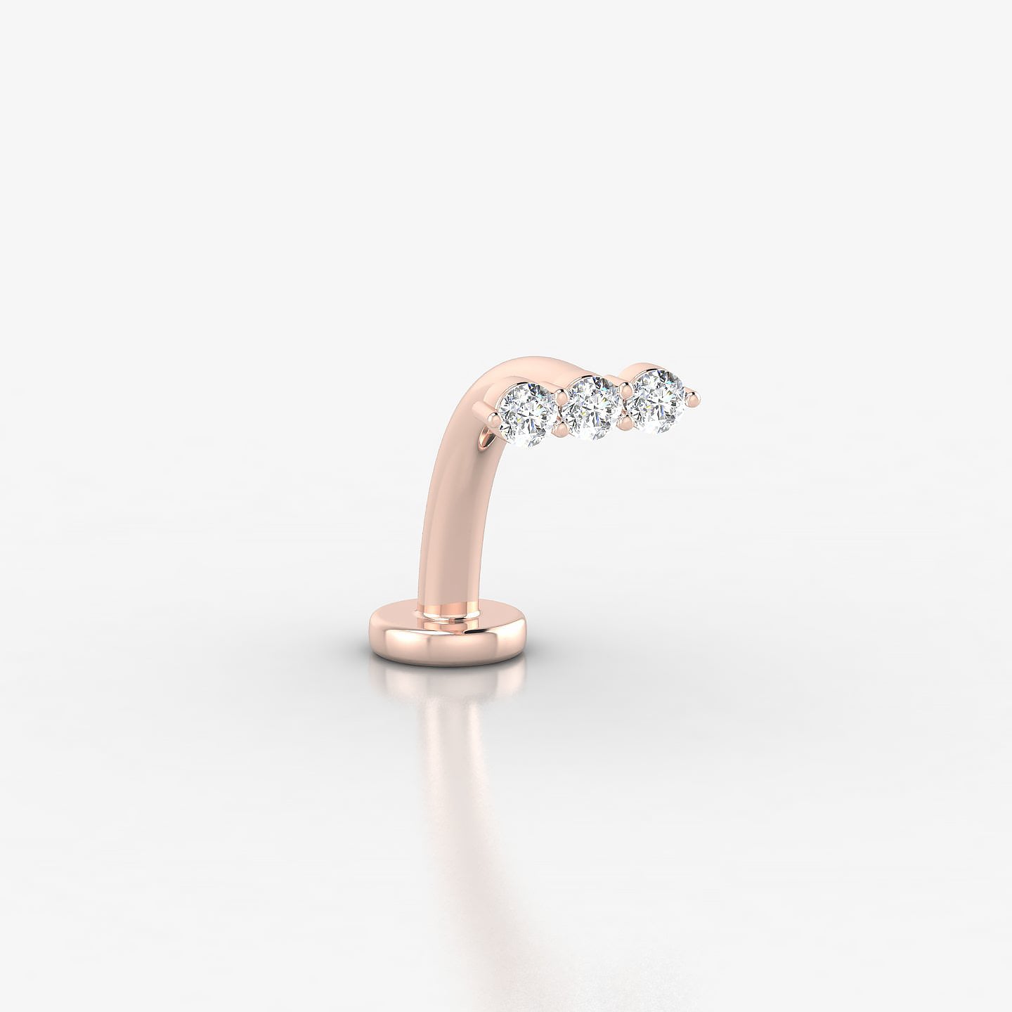 Ma'at | 18k Rose Gold 6.5 mm 10 mm Trilogy Diamond Floating Navel Piercing