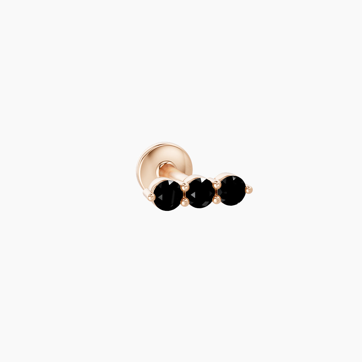 Ma'at | 18k Rose Gold 5 mm 6.5 mm Trilogy Black Diamond Piercing