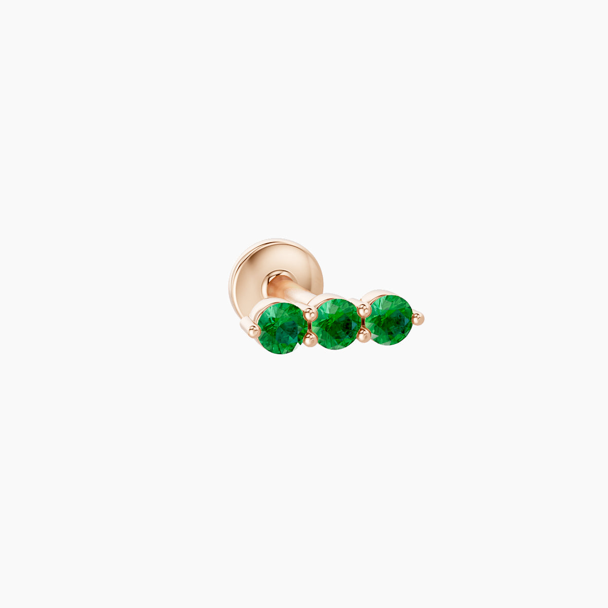 Ma'at | 18k Rose Gold 5 mm 6.5 mm Trilogy Emerald Piercing