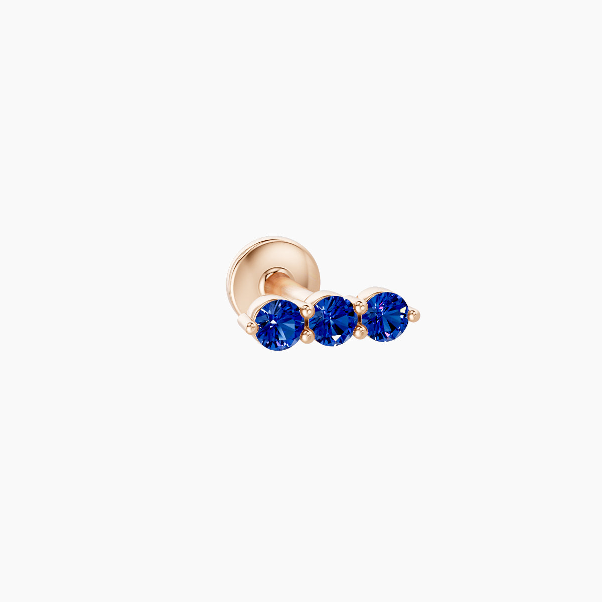 Ma'at | 18k Rose Gold 5 mm 6.5 mm Trilogy Sapphire Piercing