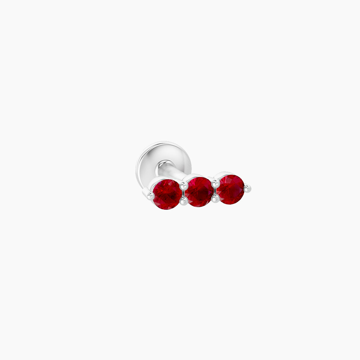 Ma'at | 18k White Gold 5 mm 6.5 mm Trilogy Ruby Piercing