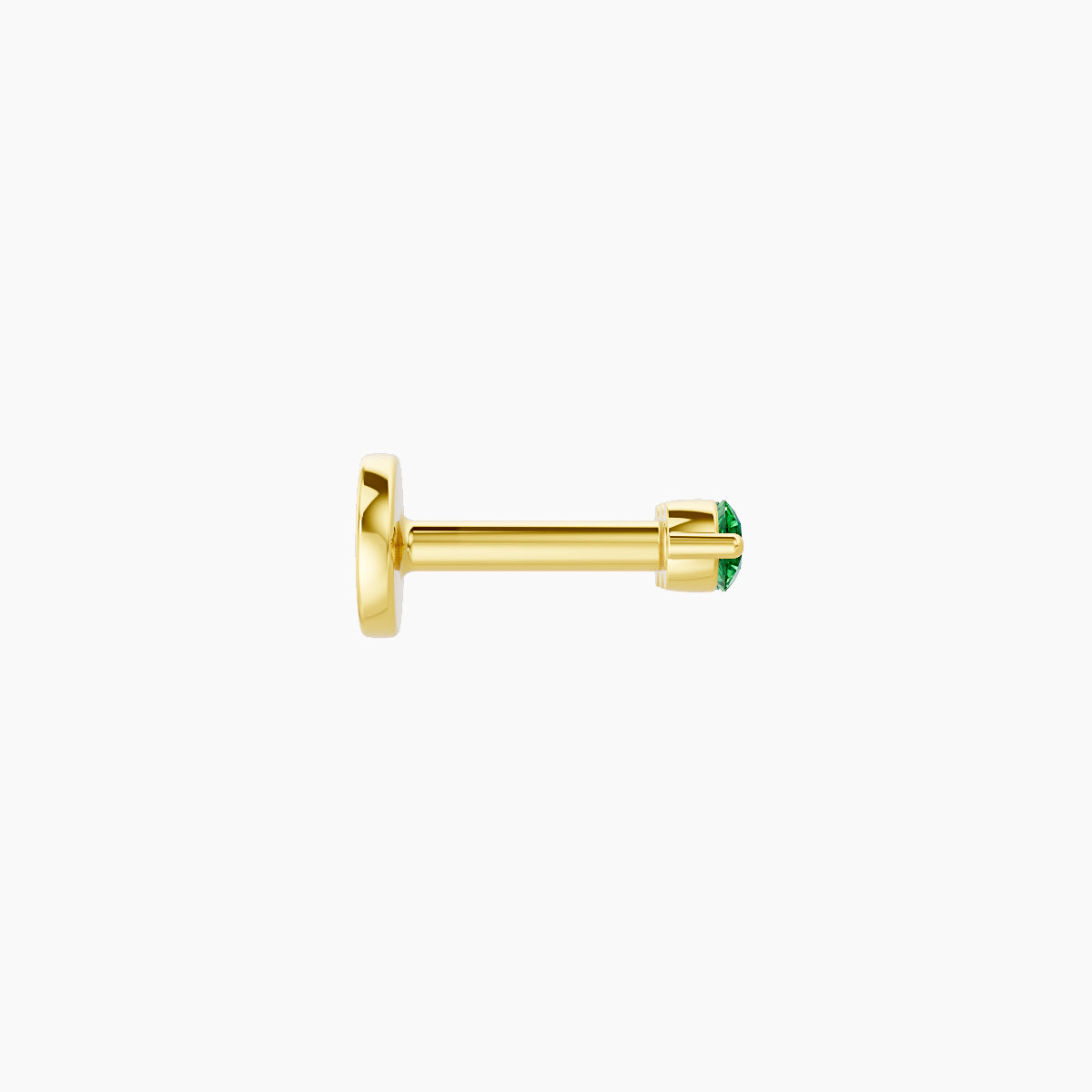 Ma'at | 18k Yellow Gold 5 mm 6.5 mm Trilogy Emerald Piercing