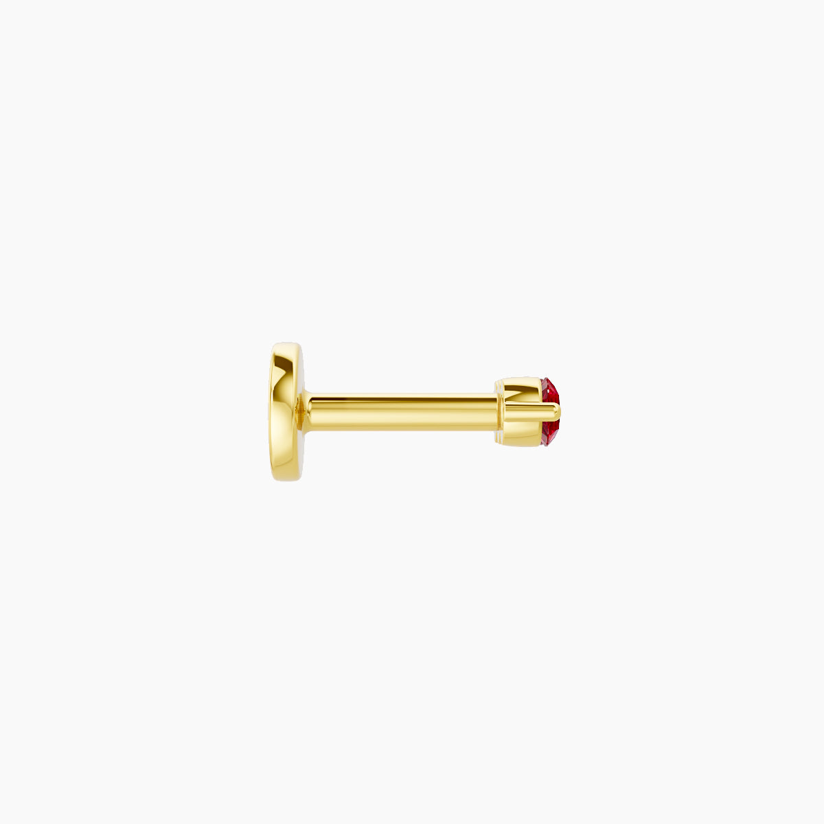 Ma'at | 18k Yellow Gold 5 mm 6.5 mm Trilogy Ruby Piercing
