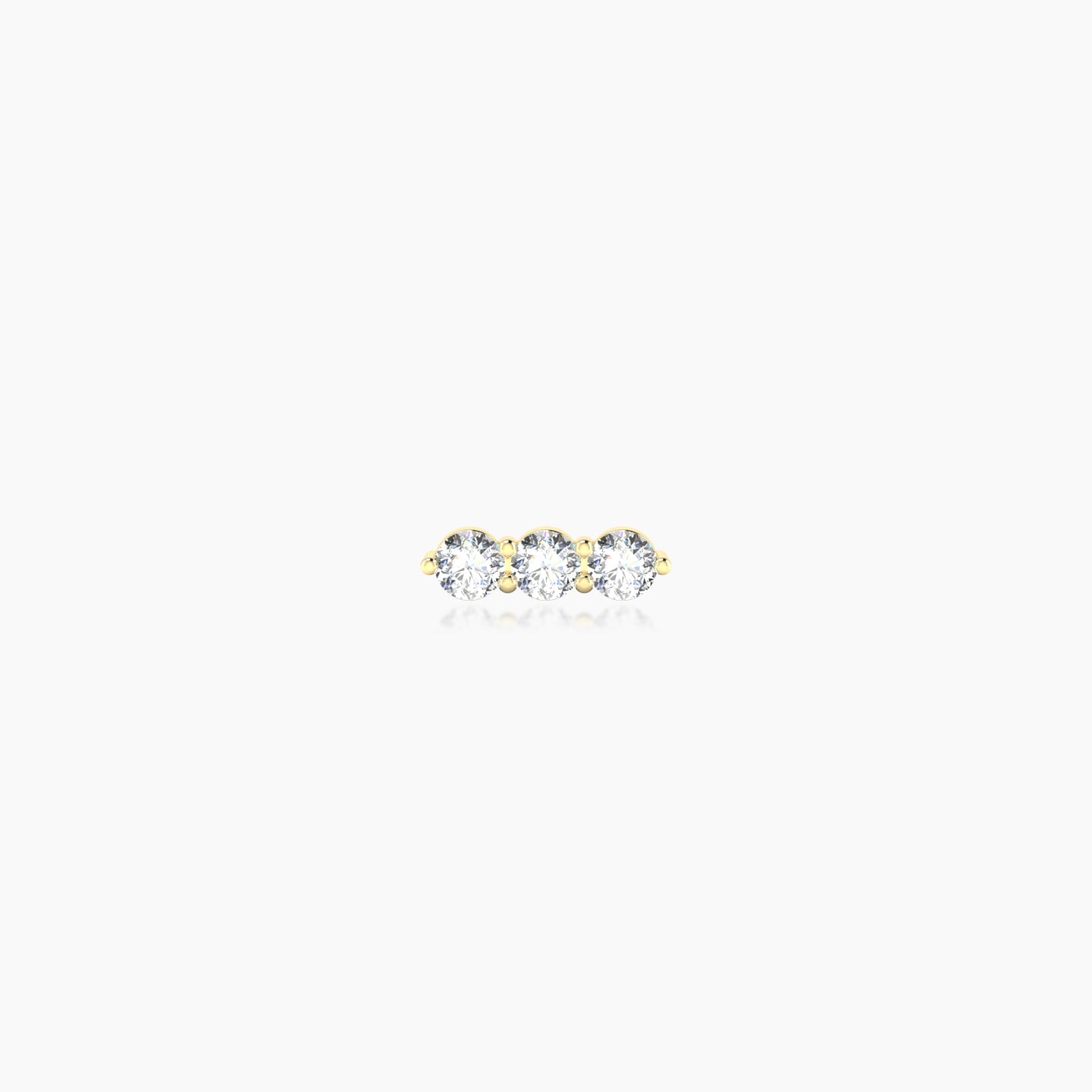 Ma'at | 18k Yellow Gold 6.5 mm 5 mm Trilogy Diamond Piercing