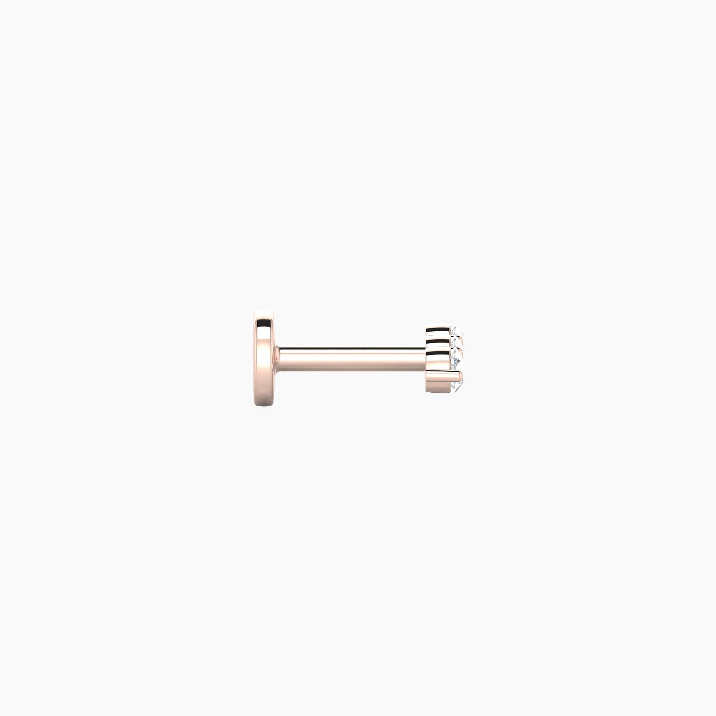 Ma'at | 18k Rose Gold 6.5 mm 5 mm Trilogy Diamond Piercing