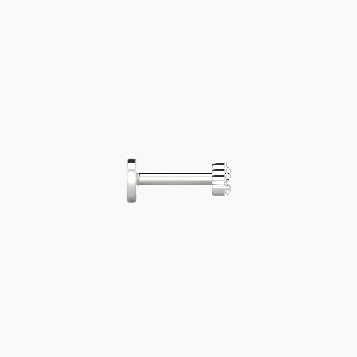 Ma'at | 18k White Gold 6.5 mm 5 mm Trilogy Diamond Piercing