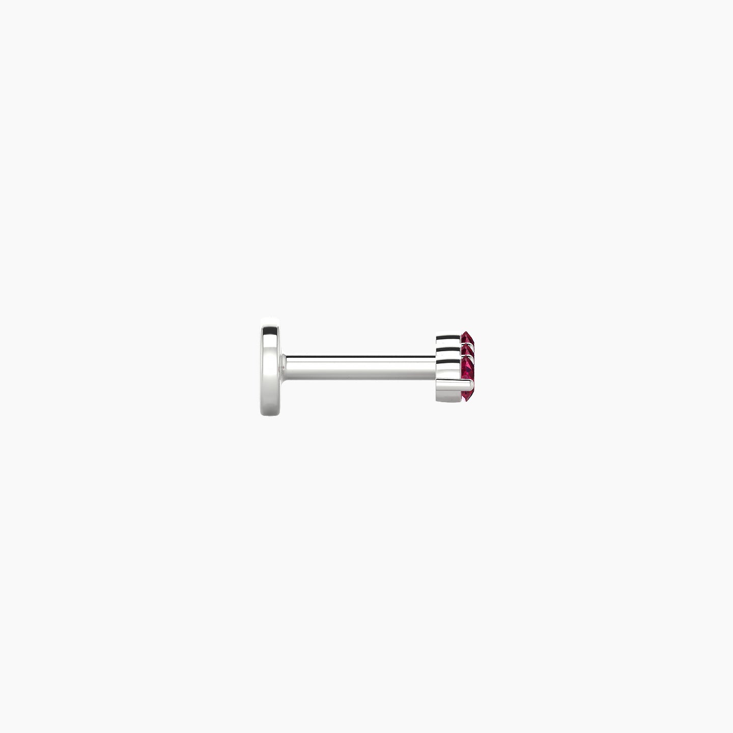 Ma'at | 18k White Gold 5 mm 6.5 mm Trilogy Ruby Piercing