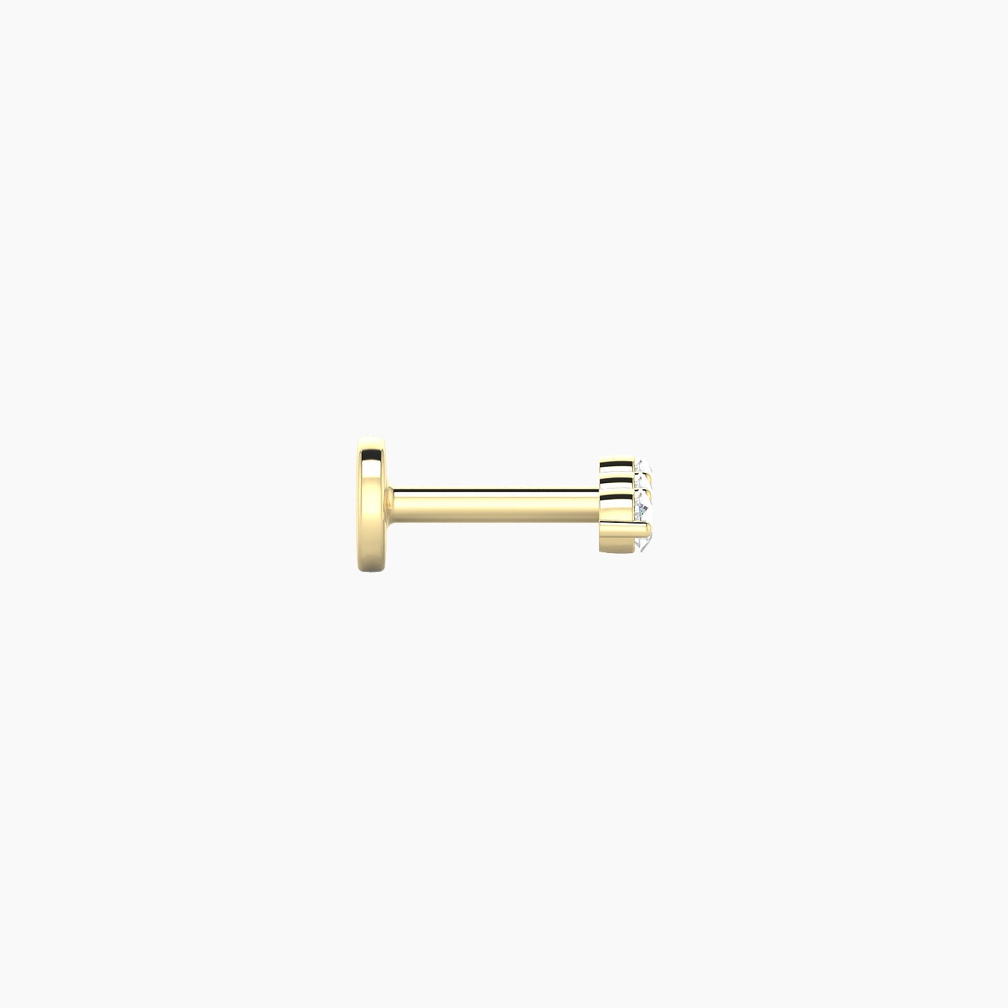 Ma'at | 18k Yellow Gold 6.5 mm 5 mm Trilogy Diamond Piercing