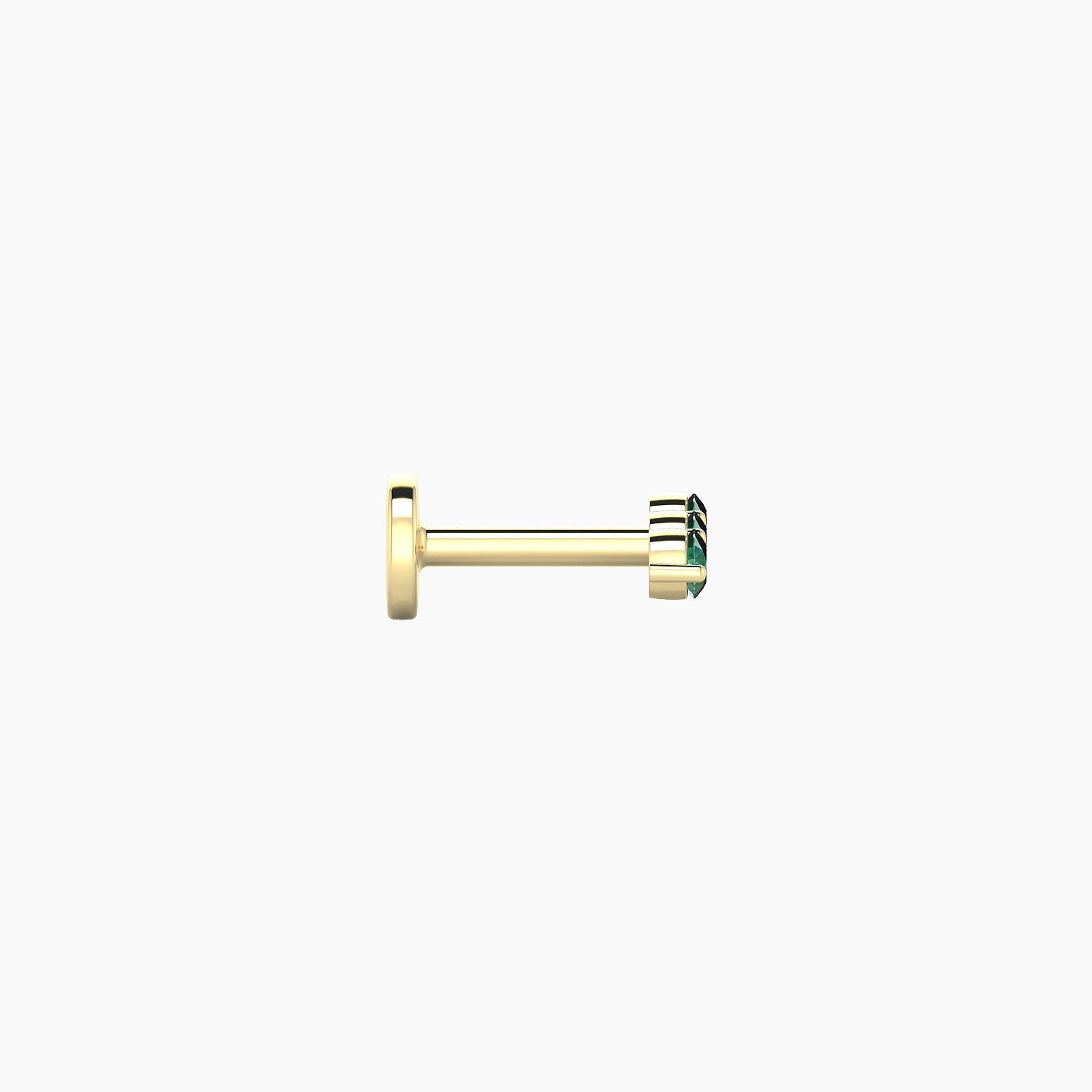 Ma'at | 18k Yellow Gold 5 mm 6.5 mm Trilogy Emerald Piercing