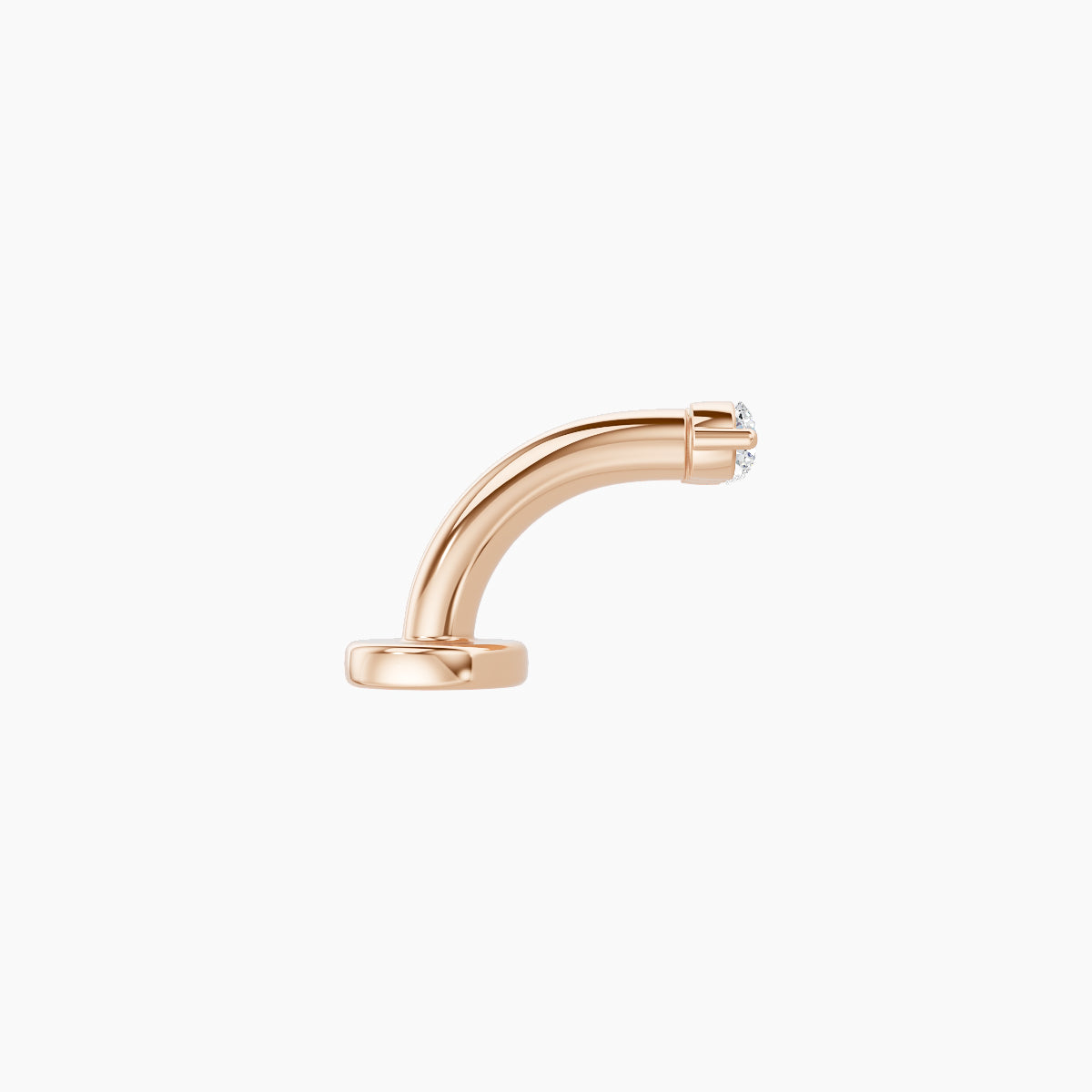 Ma'at | 18k Rose Gold 6.5 mm 6 mm Trilogy Diamond Floating Navel Piercing