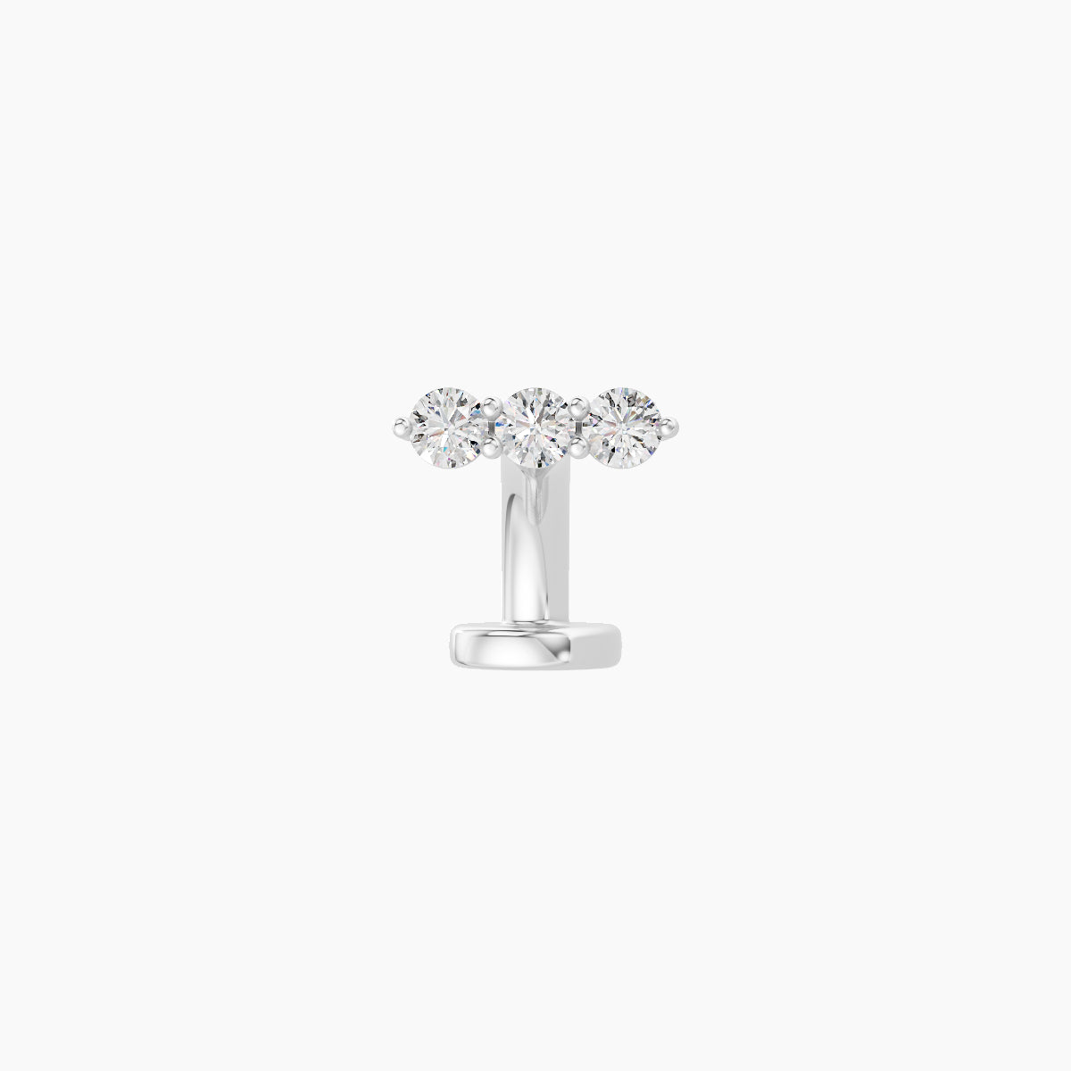 Ma'at | 18k White Gold 6.5 mm 6 mm Trilogy Diamond Floating Navel Piercing