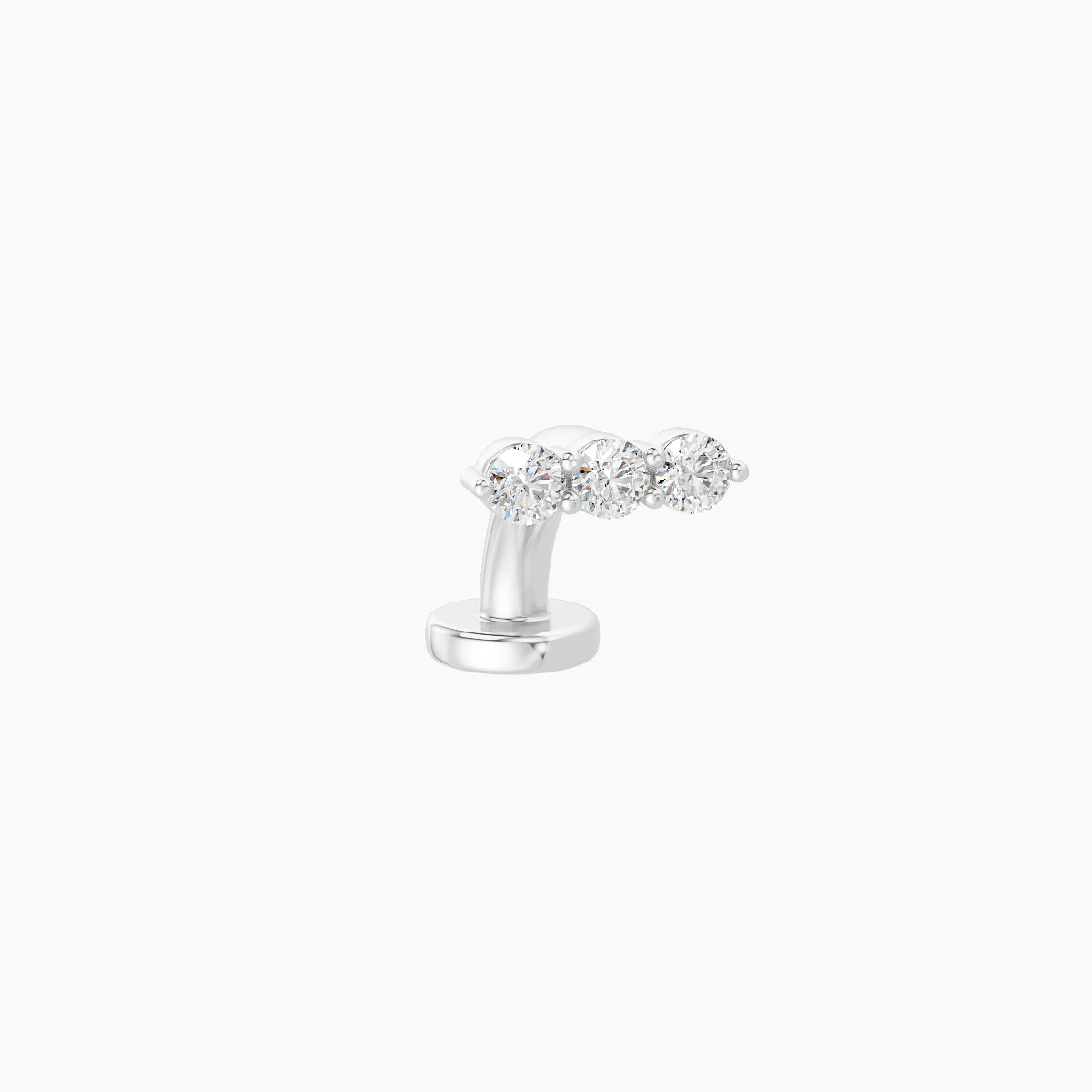 Ma'at | 18k White Gold 6.5 mm 6 mm Trilogy Diamond Floating Navel Piercing