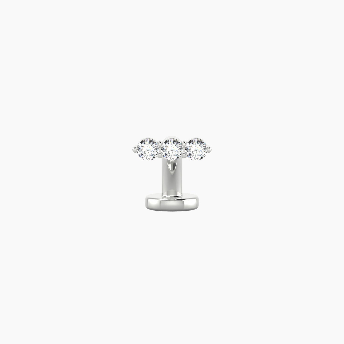 Ma'at | 18k White Gold 6.5 mm 6 mm Trilogy Diamond Floating Navel Piercing