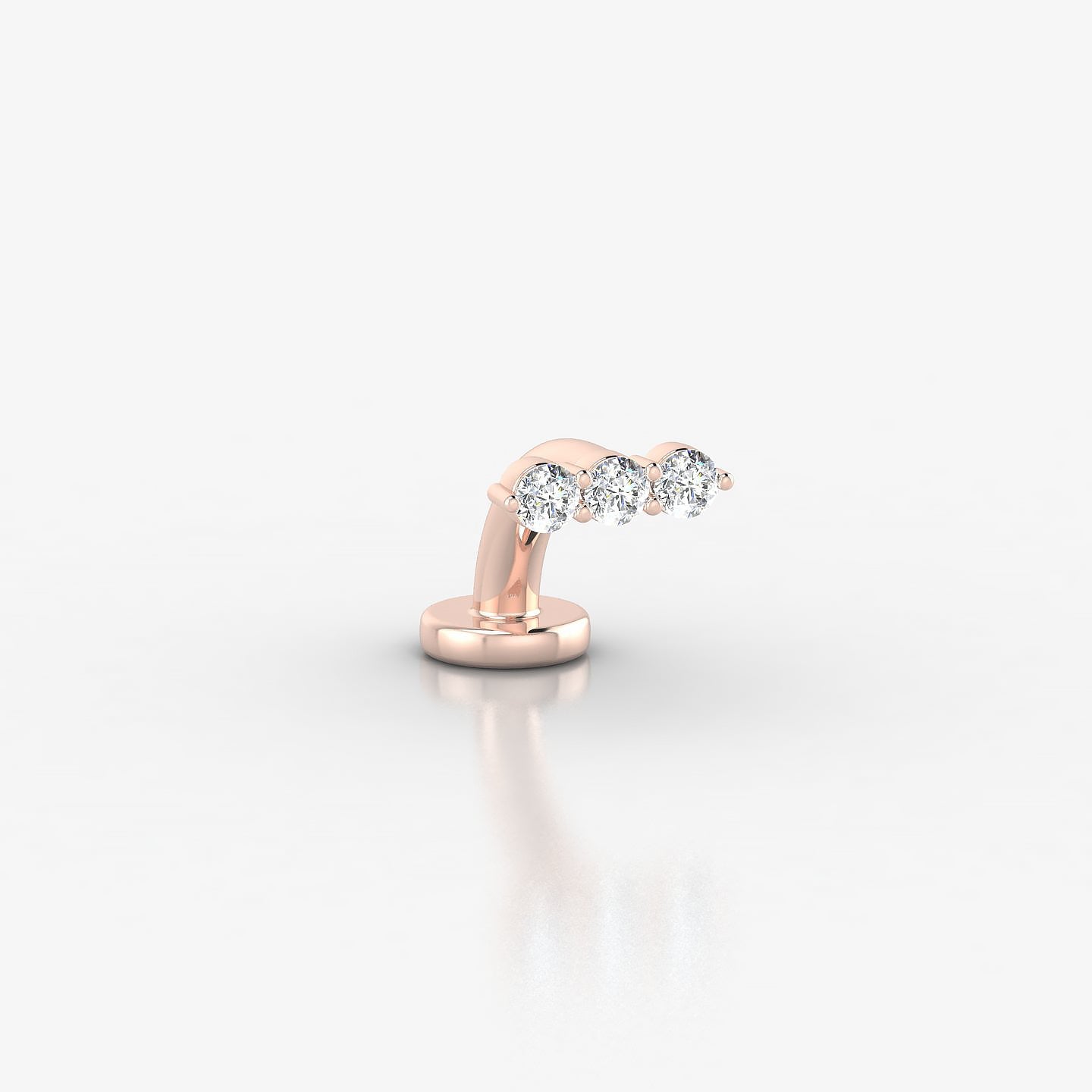 Ma'at | 18k Rose Gold 6.5 mm 6 mm Trilogy Diamond Floating Navel Piercing
