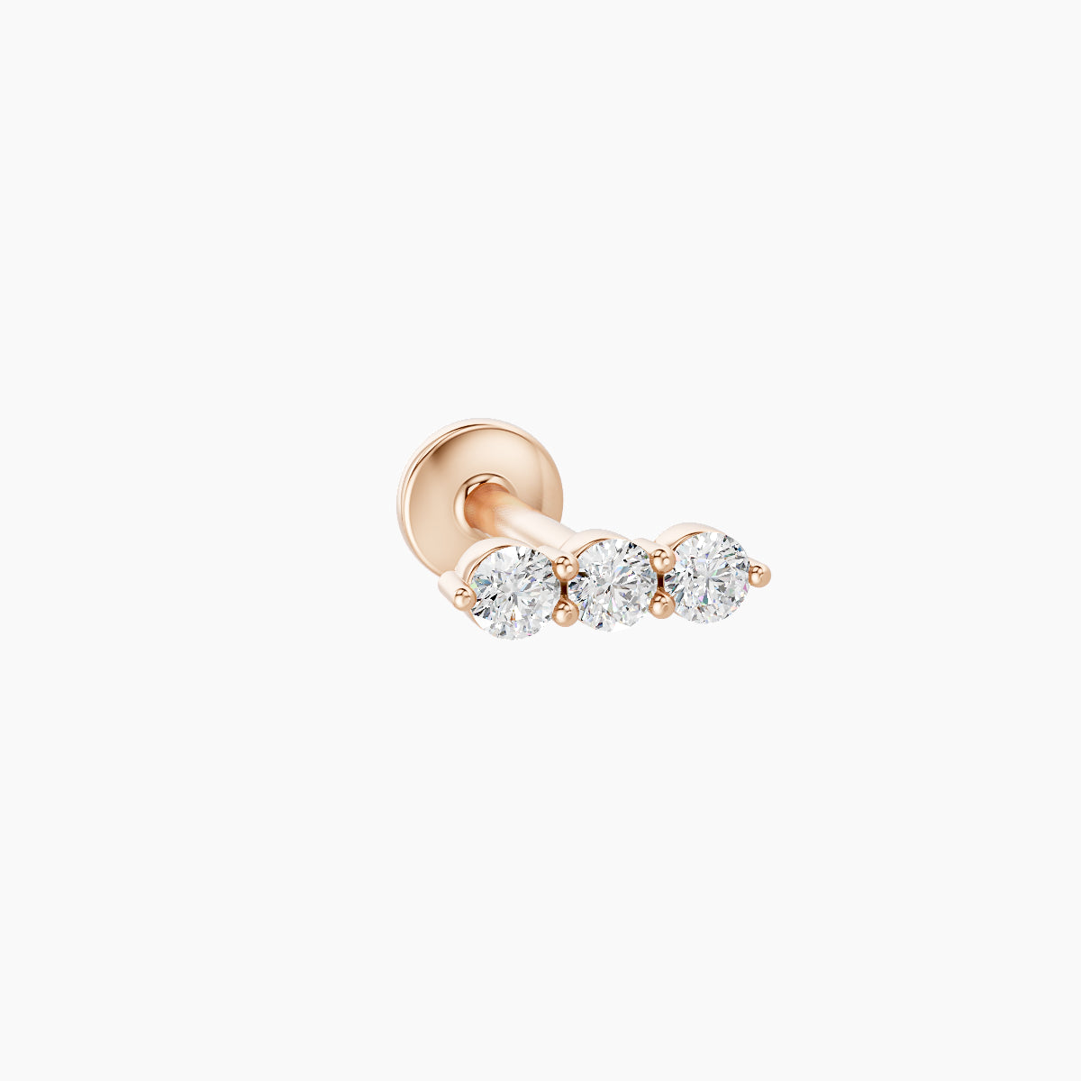 Ma'at | 18k Rose Gold 6.5 mm 6.5 mm Trilogy Diamond Piercing