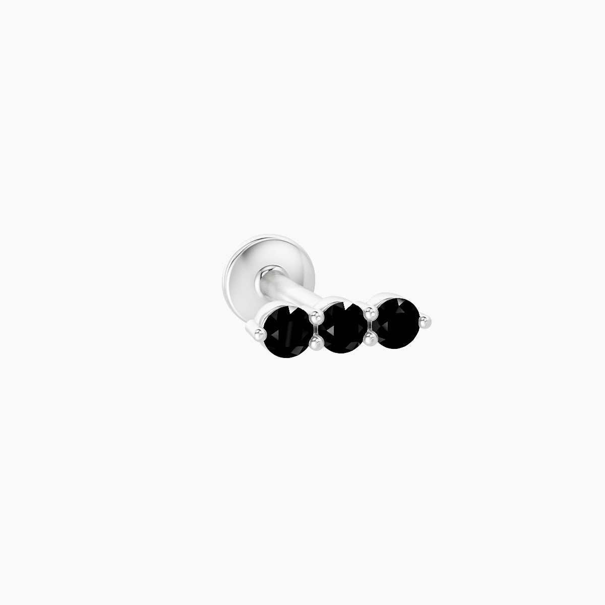 Ma'at | 18k White Gold 6.5 mm 6.5 mm Trilogy Black Diamond Piercing