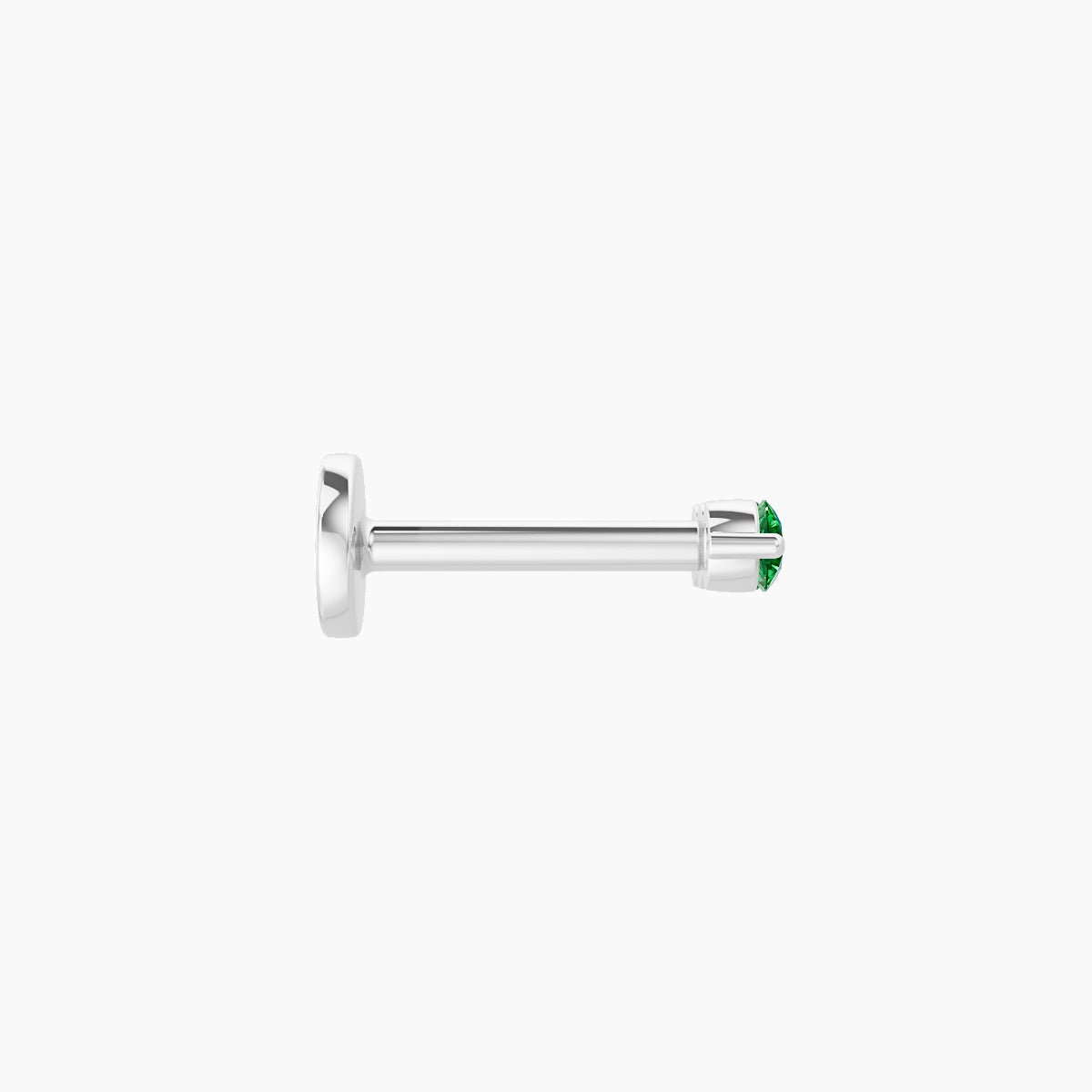Ma'at | 18k White Gold 6.5 mm 6.5 mm Trilogy Emerald Piercing