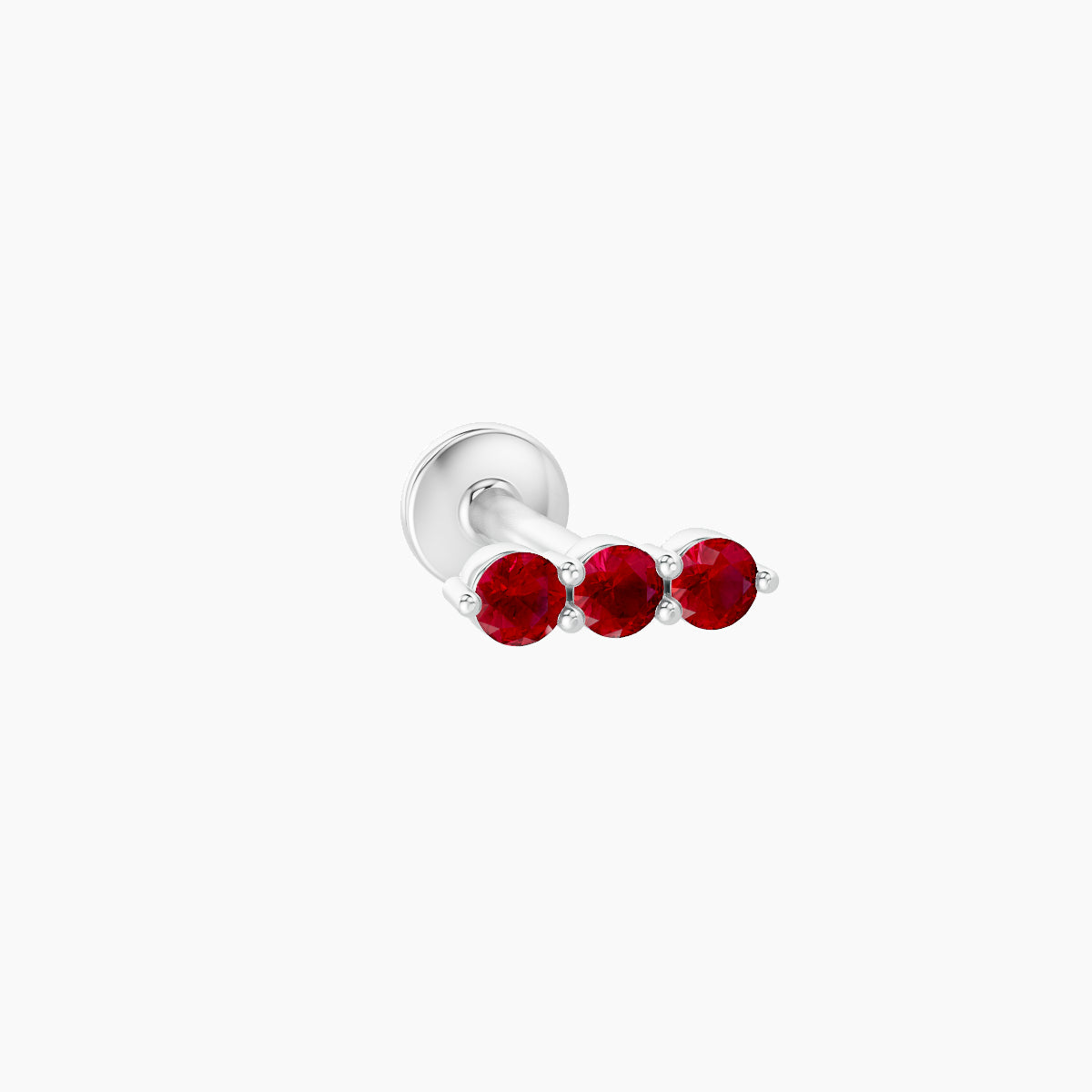 Ma'at | 18k White Gold 6.5 mm 6.5 mm Trilogy Ruby Piercing