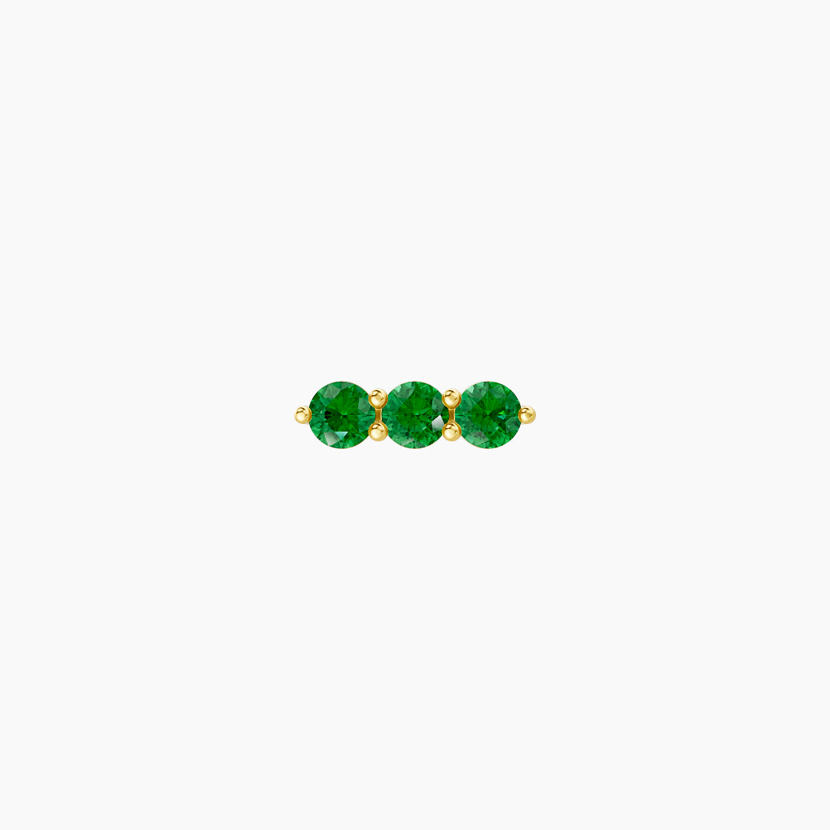 Ma'at | 18k Yellow Gold 6.5 mm 6.5 mm Trilogy Emerald Piercing