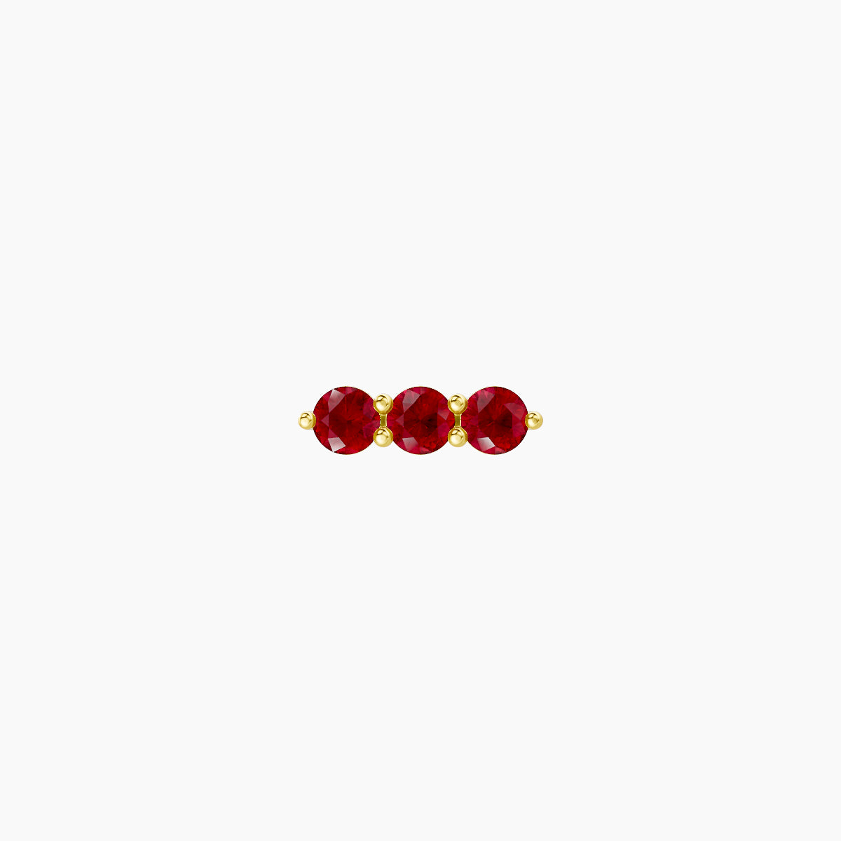 Ma'at | 18k Yellow Gold 6.5 mm 6.5 mm Trilogy Ruby Piercing