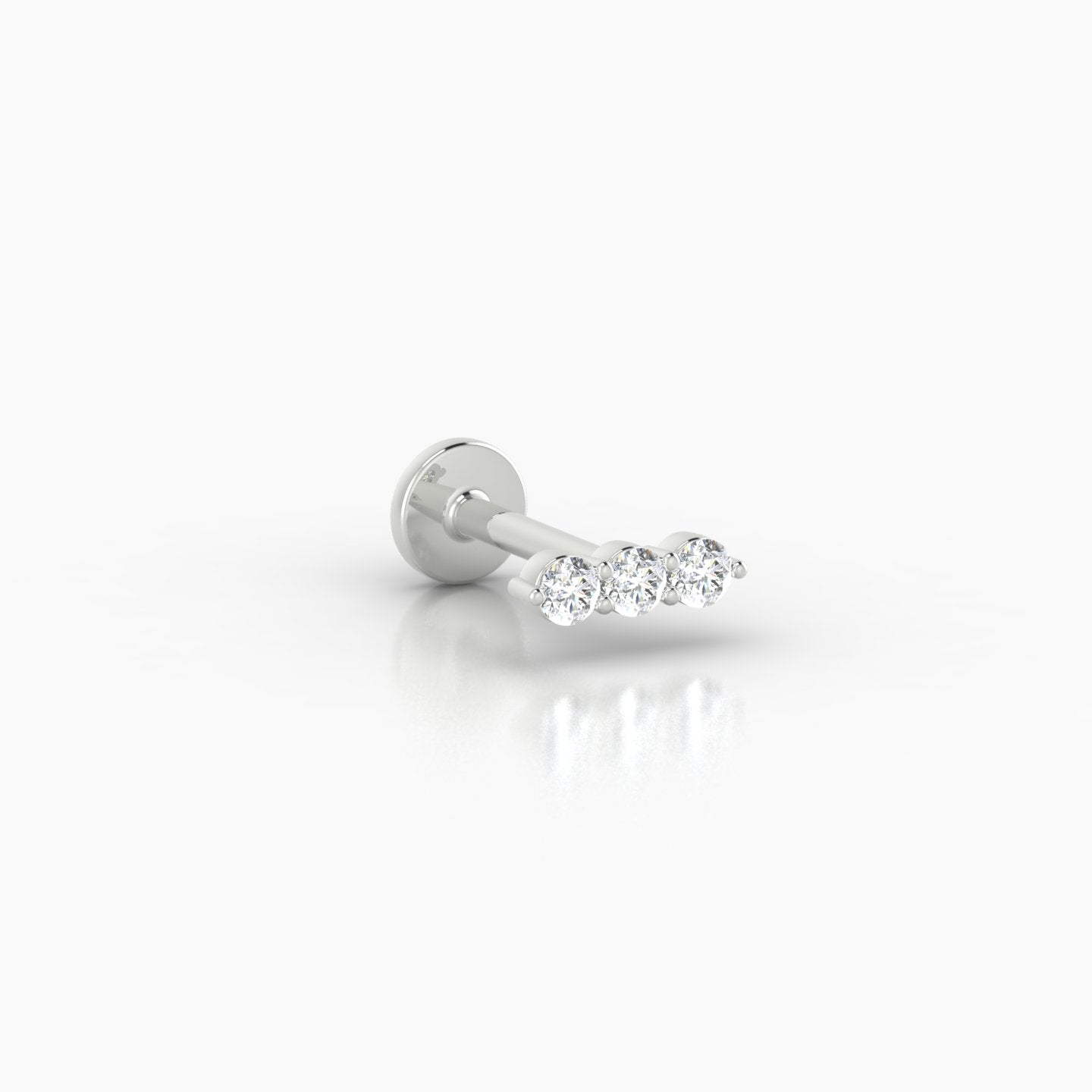 Ma'at | 18k White Gold 6.5 mm 6.5 mm Trilogy Diamond Piercing