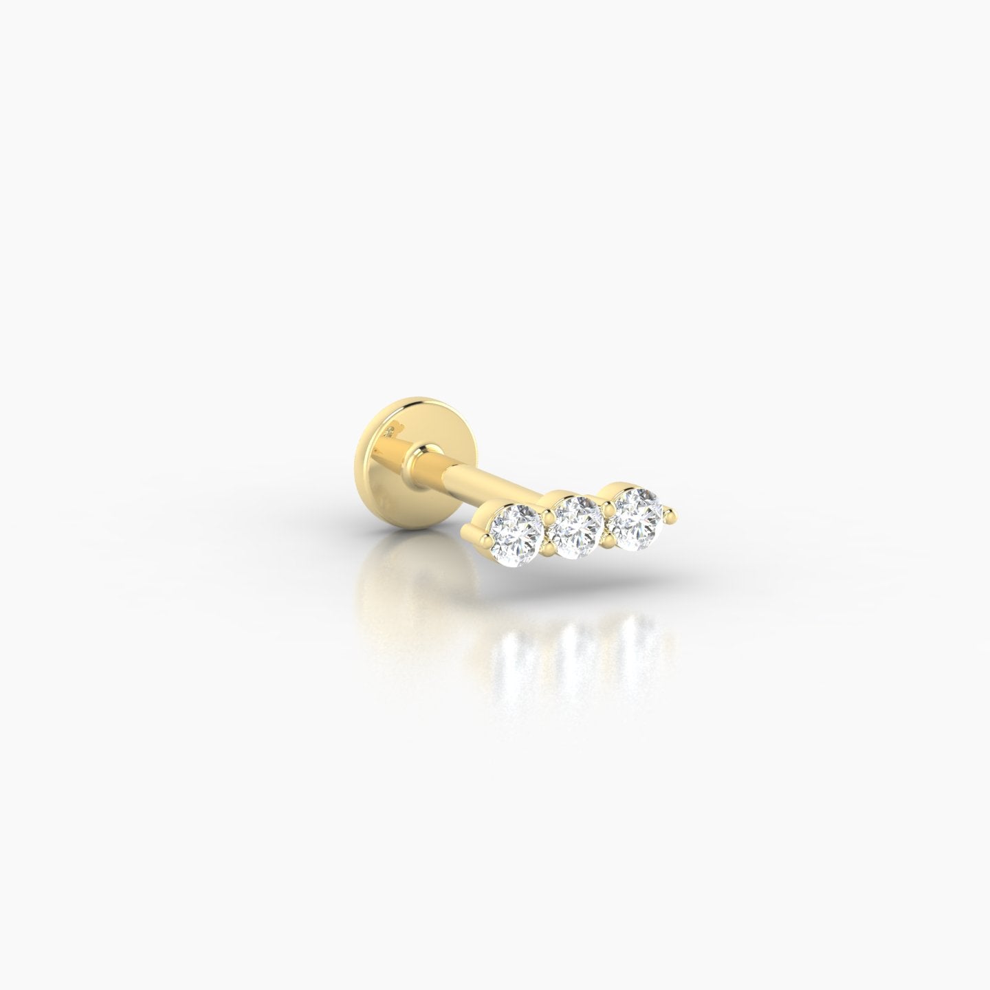 Ma'at | 18k Yellow Gold 6.5 mm 6.5 mm Trilogy Diamond Piercing
