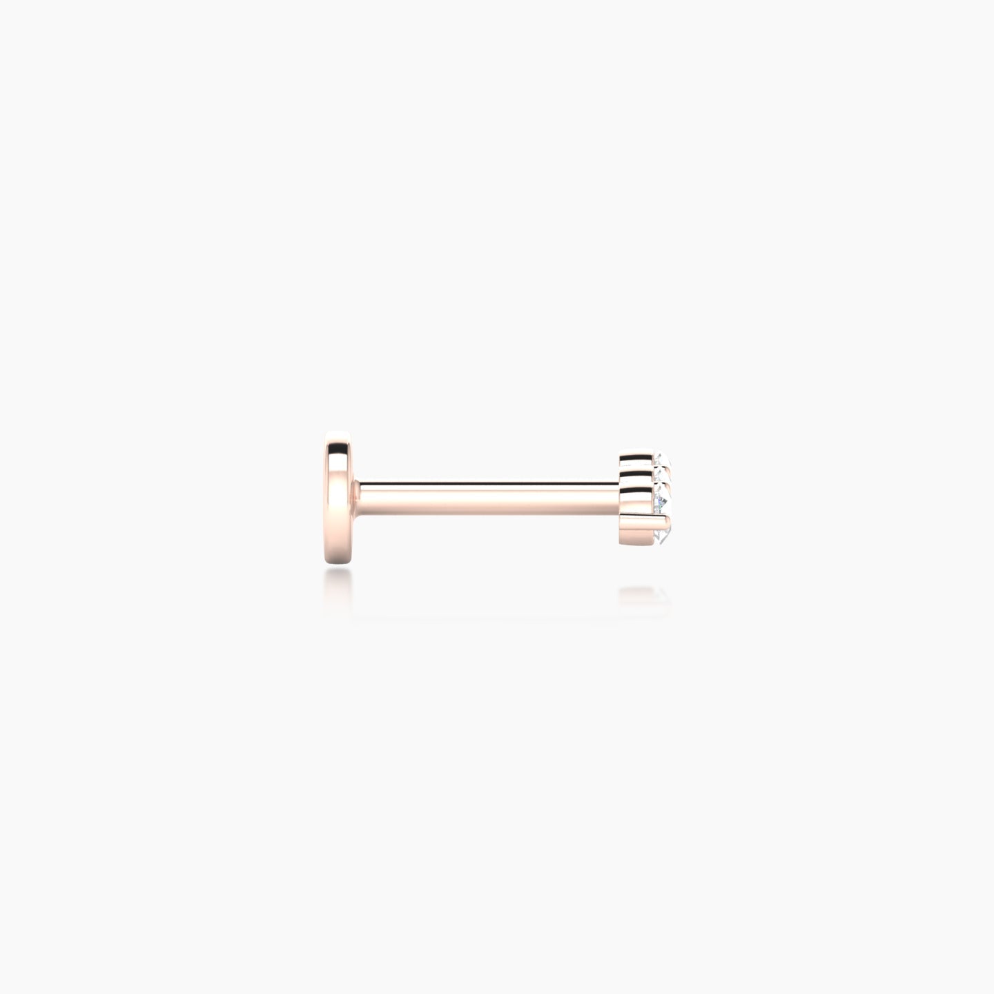 Ma'at | 18k Rose Gold 6.5 mm 6.5 mm Trilogy Diamond Piercing