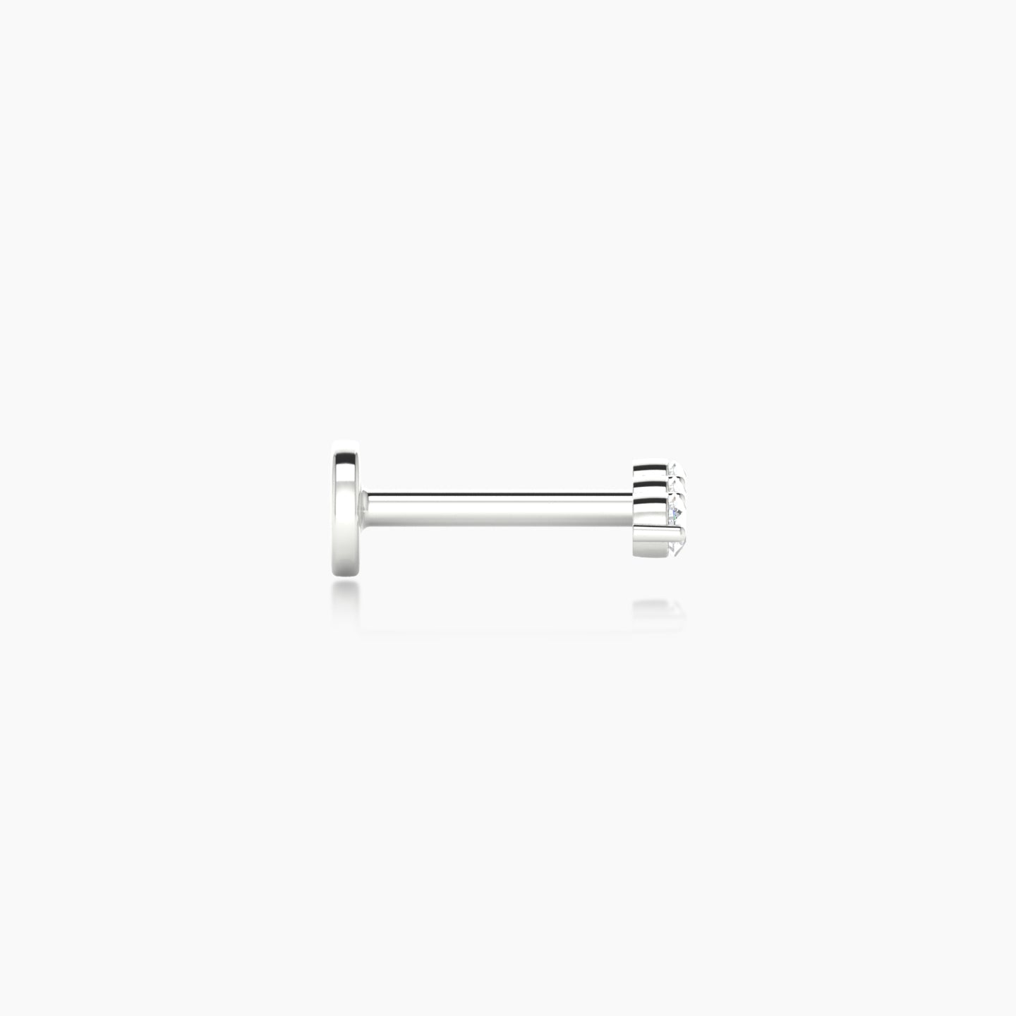 Ma'at | 18k White Gold 6.5 mm 6.5 mm Trilogy Diamond Piercing