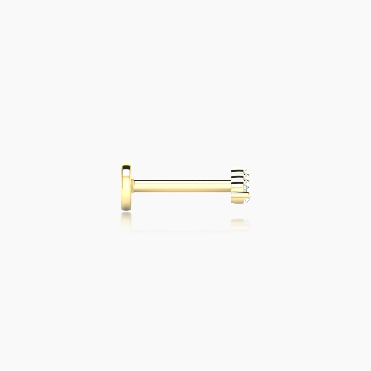 Ma'at | 18k Yellow Gold 6.5 mm 6.5 mm Trilogy Diamond Piercing