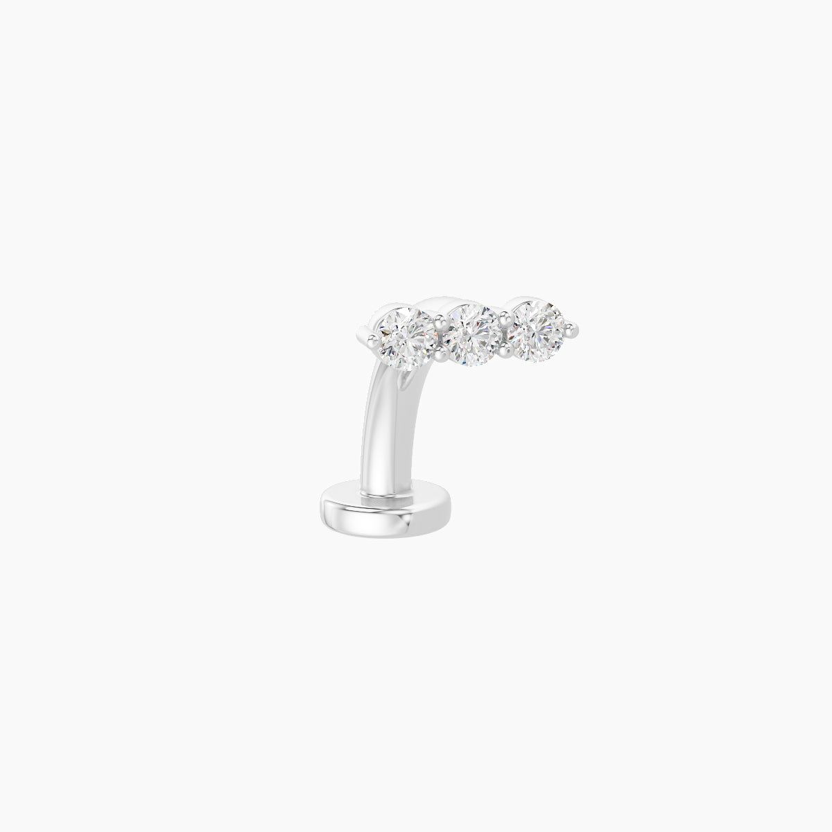 Ma'at | 18k White Gold 6.5 mm 8 mm Trilogy Diamond Floating Navel Piercing
