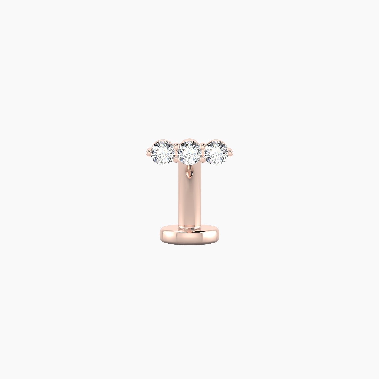 Ma'at | 18k Rose Gold 6.5 mm 8 mm Trilogy Diamond Floating Navel Piercing