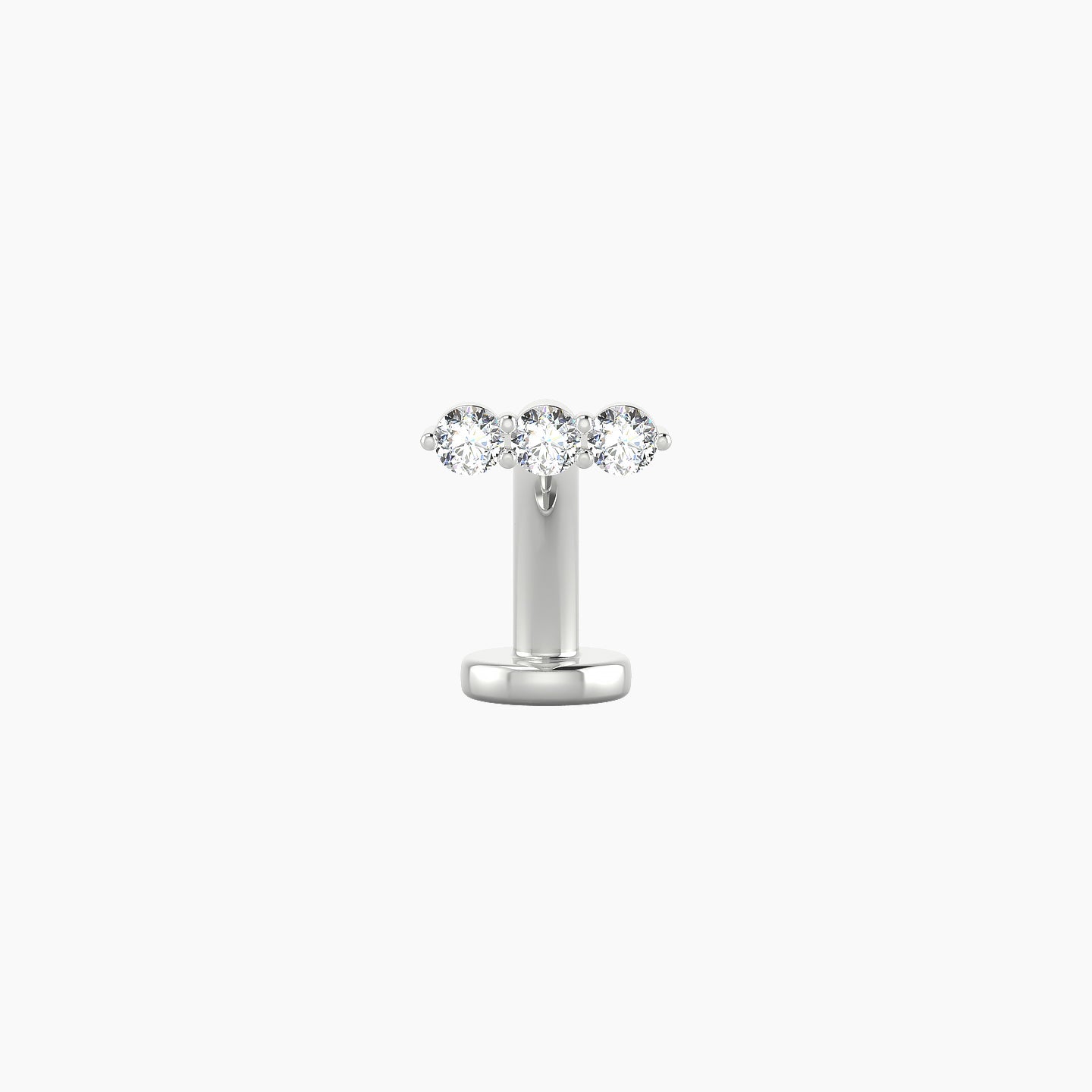Ma'at | 18k White Gold 6.5 mm 8 mm Trilogy Diamond Floating Navel Piercing