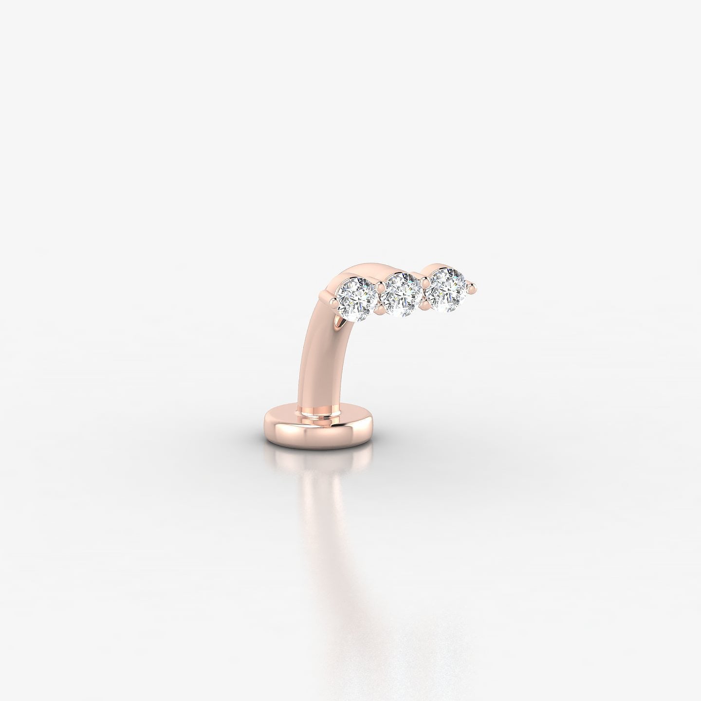 Ma'at | 18k Rose Gold 6.5 mm 8 mm Trilogy Diamond Floating Navel Piercing