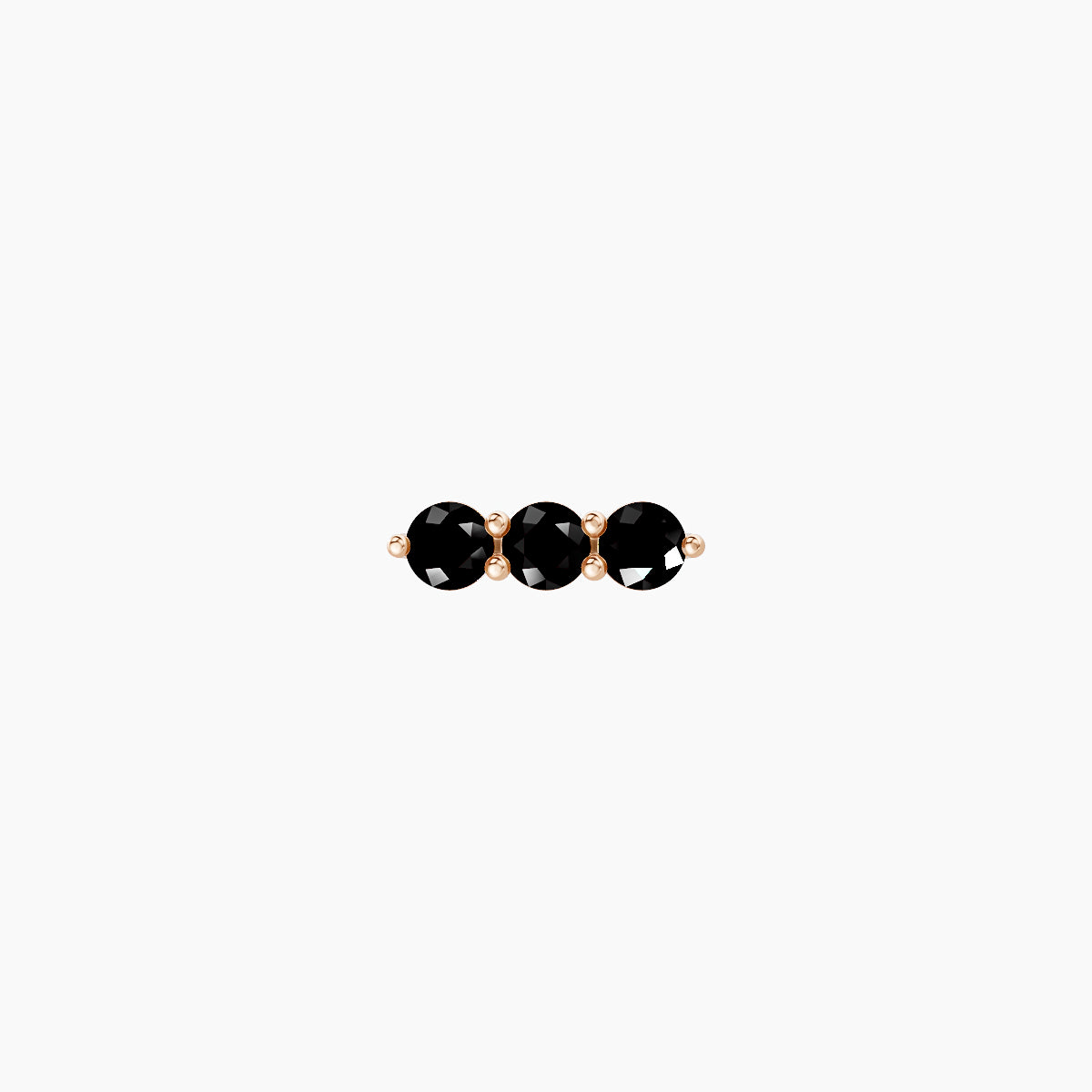 Ma'at | 18k Rose Gold 8 mm 6.5 mm Trilogy Black Diamond Piercing