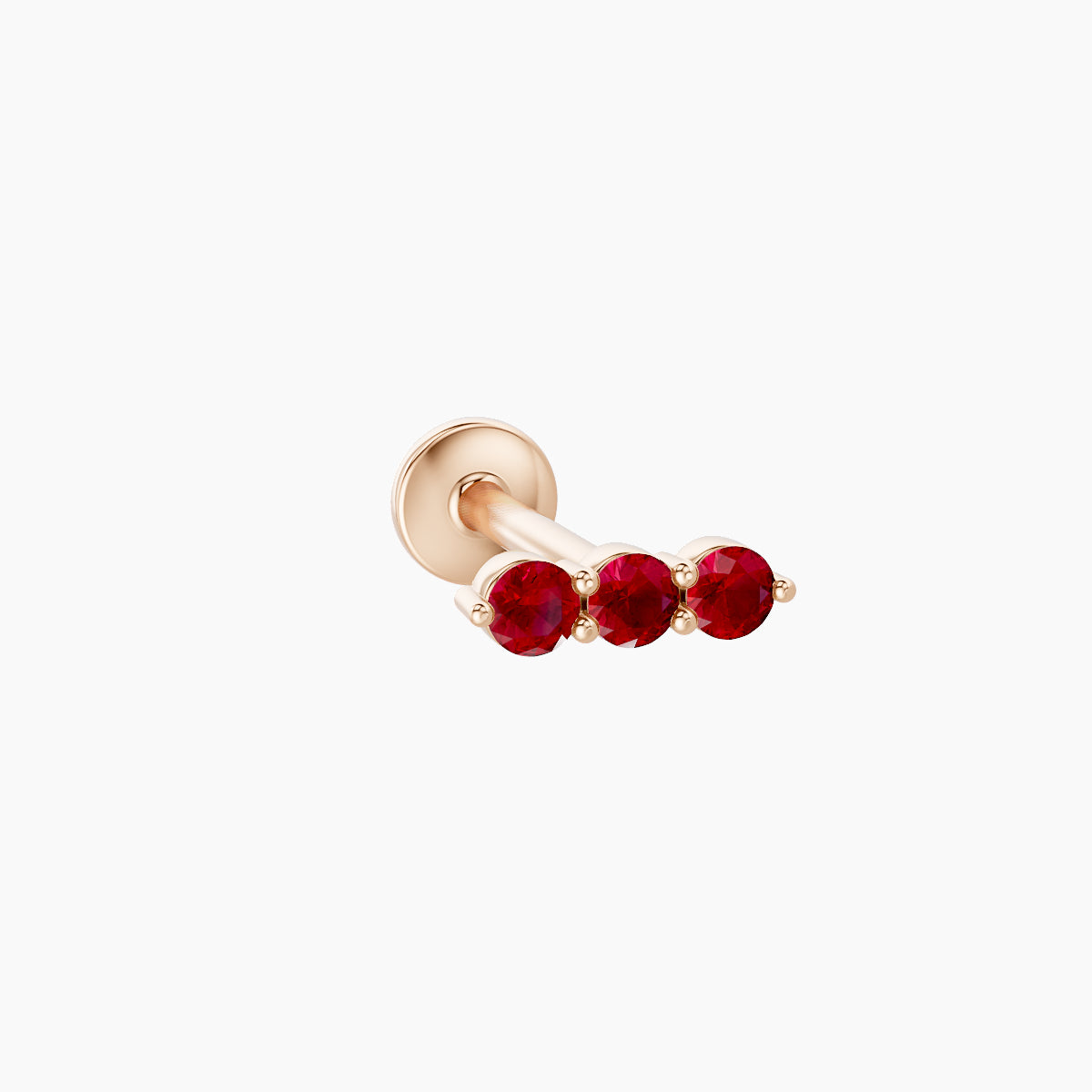 Ma'at | 18k Rose Gold 8 mm 6.5 mm Trilogy Ruby Piercing