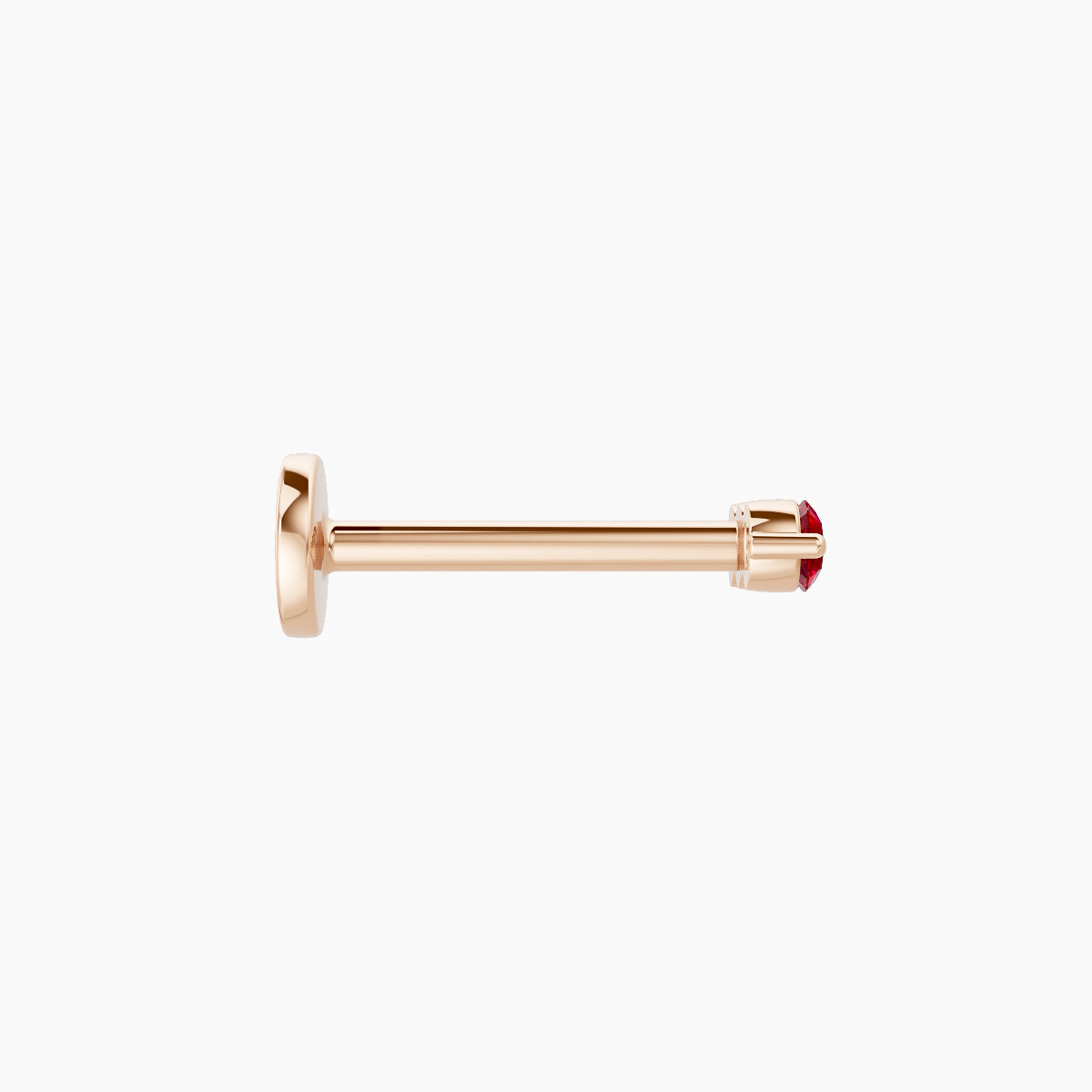 Ma'at | 18k Rose Gold 8 mm 6.5 mm Trilogy Ruby Piercing