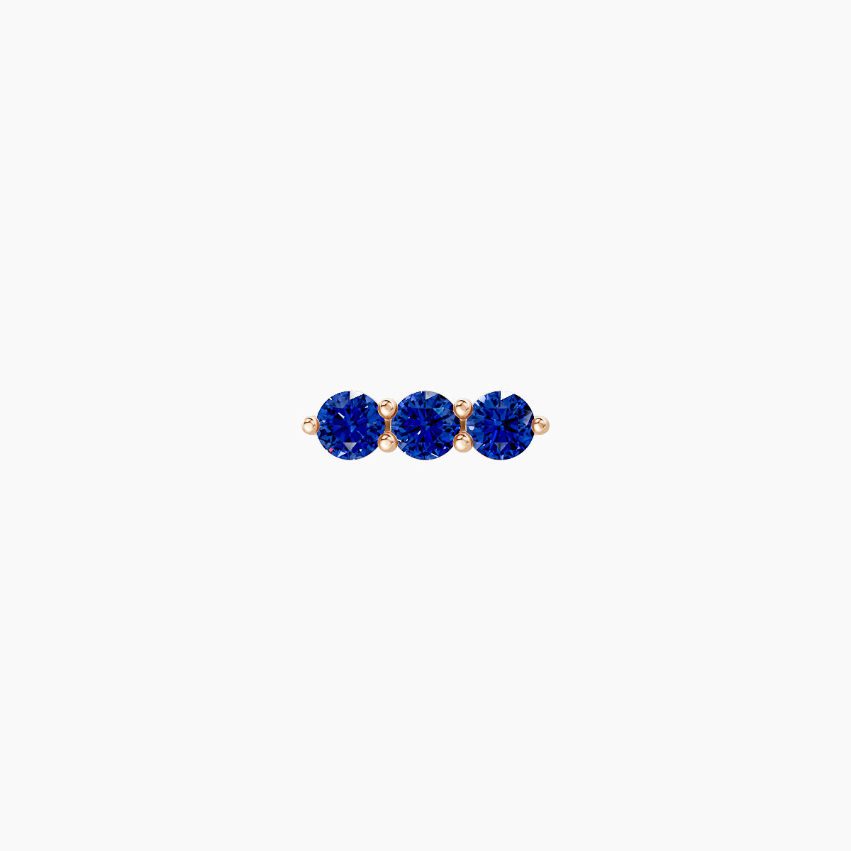 Ma'at | 18k Rose Gold 8 mm 6.5 mm Trilogy Sapphire Piercing