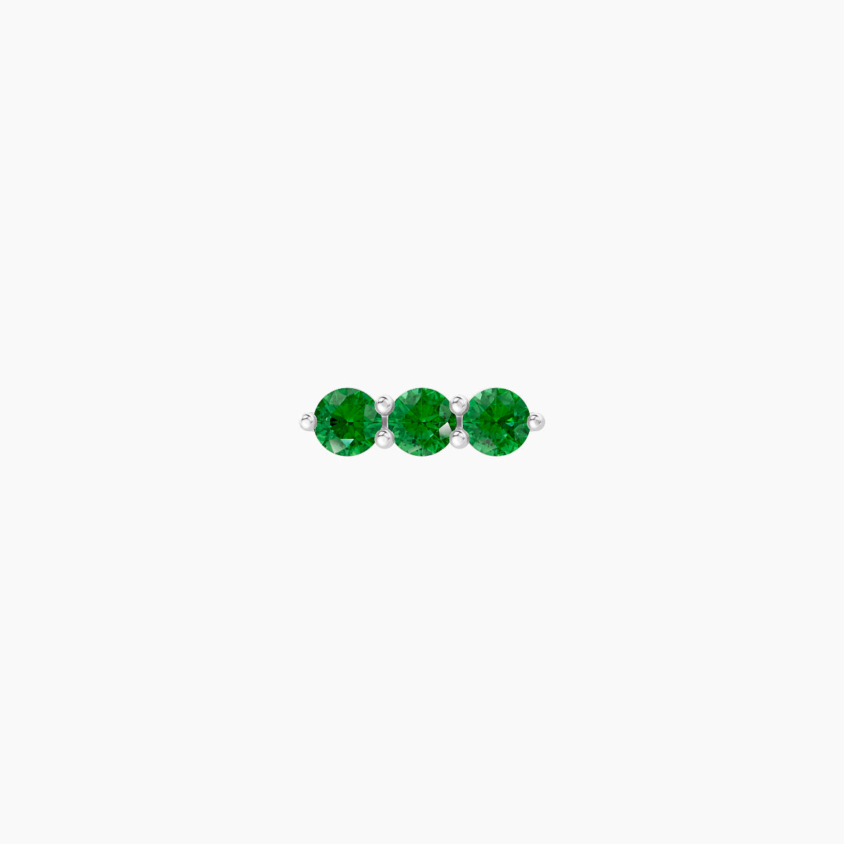 Ma'at | 18k White Gold 8 mm 6.5 mm Trilogy Emerald Piercing